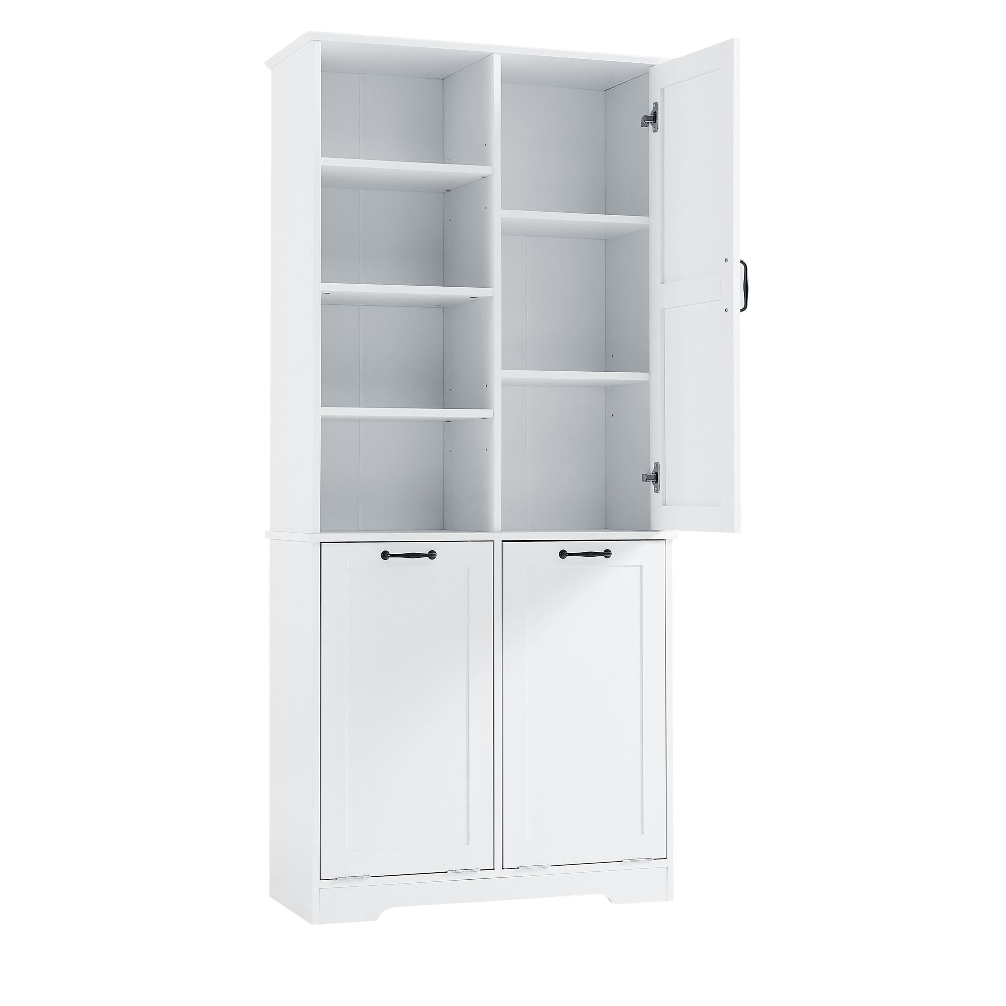 Gabinete de Almacenamiento Utilitario Independiente blanco de MDF Siavonce 31 pulg. de ancho x 68 pulg. de alto XH68233