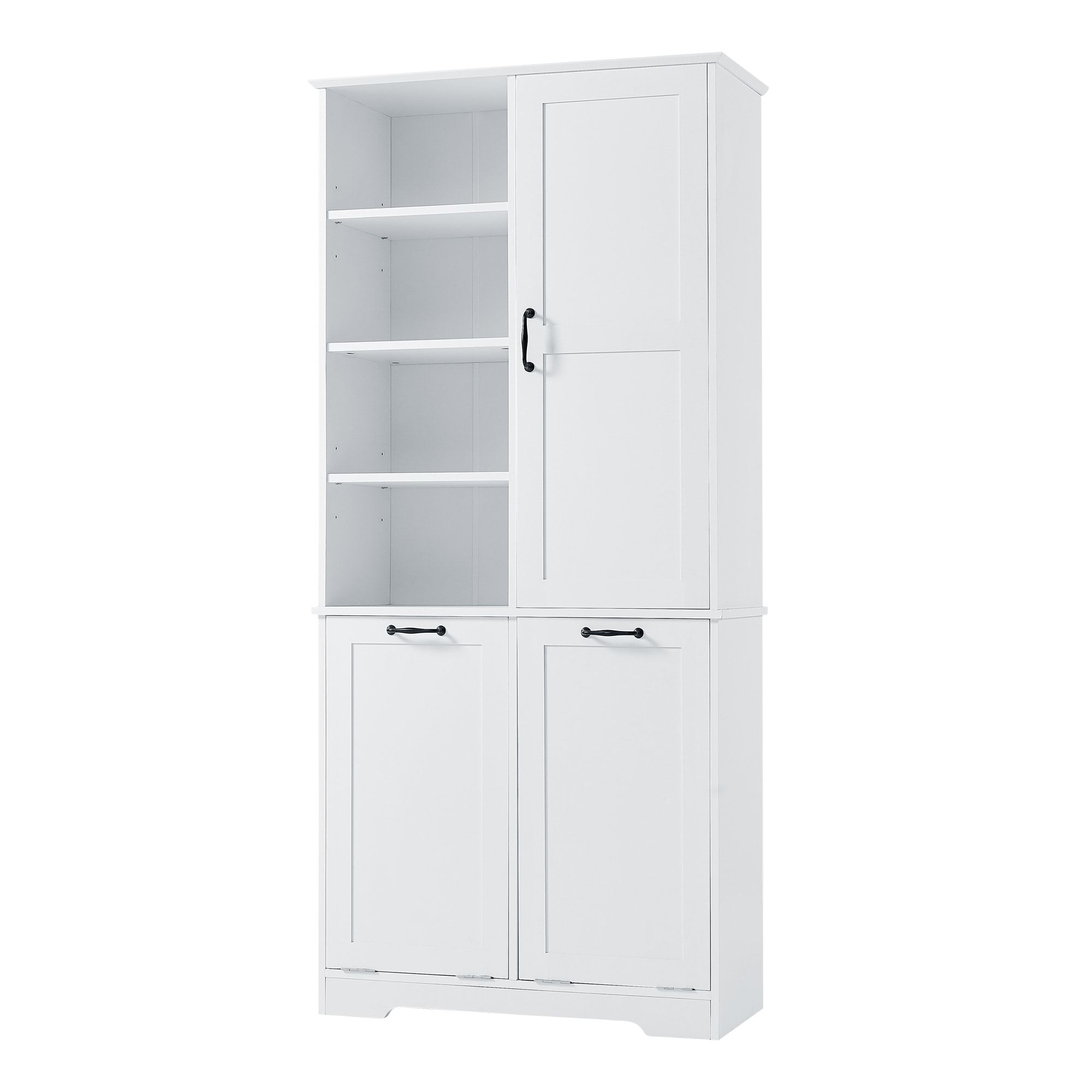 Gabinete de Almacenamiento Utilitario Independiente blanco de MDF Siavonce 31 pulg. de ancho x 68 pulg. de alto XH68233