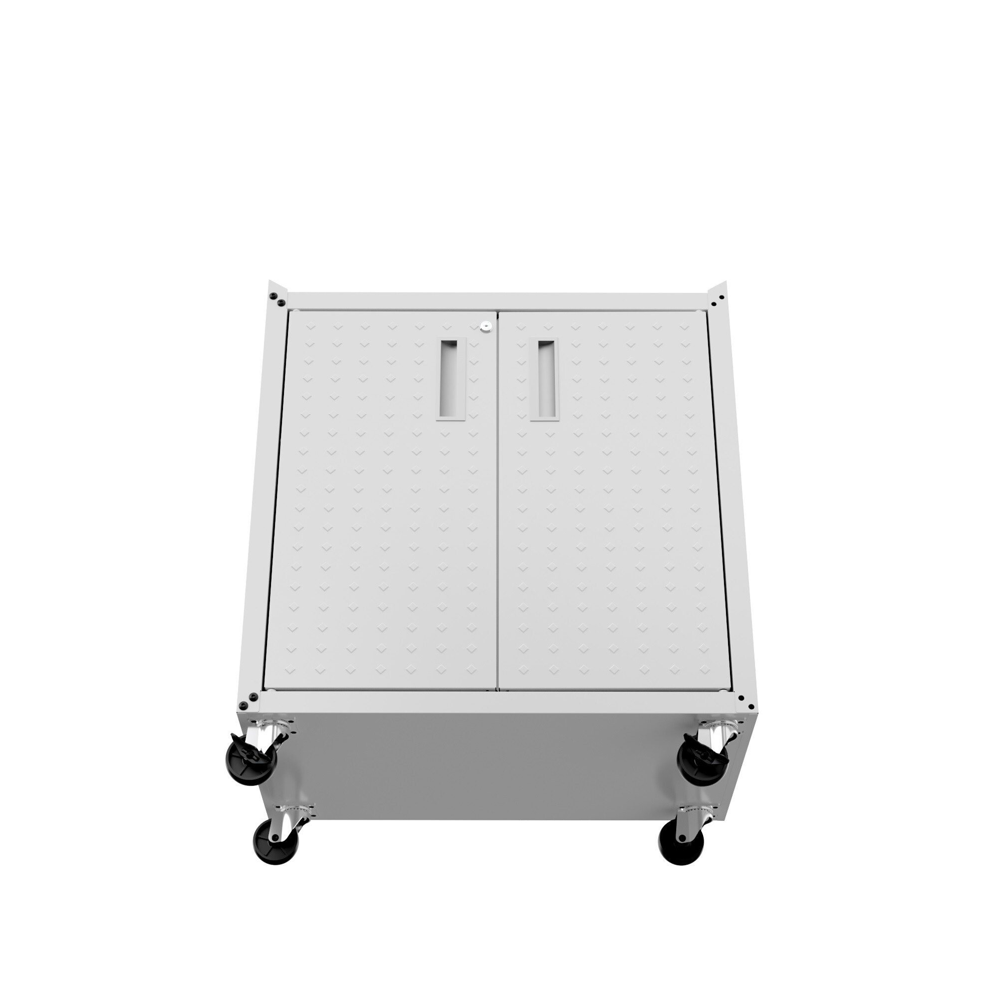 Gabinete de garaje independiente de aluminio blanco Fortress de 30.3 pulgadas de ancho x 31.5 pulgadas de alto x 18.2 pulgadas de profundidad de Manhattan Comfort