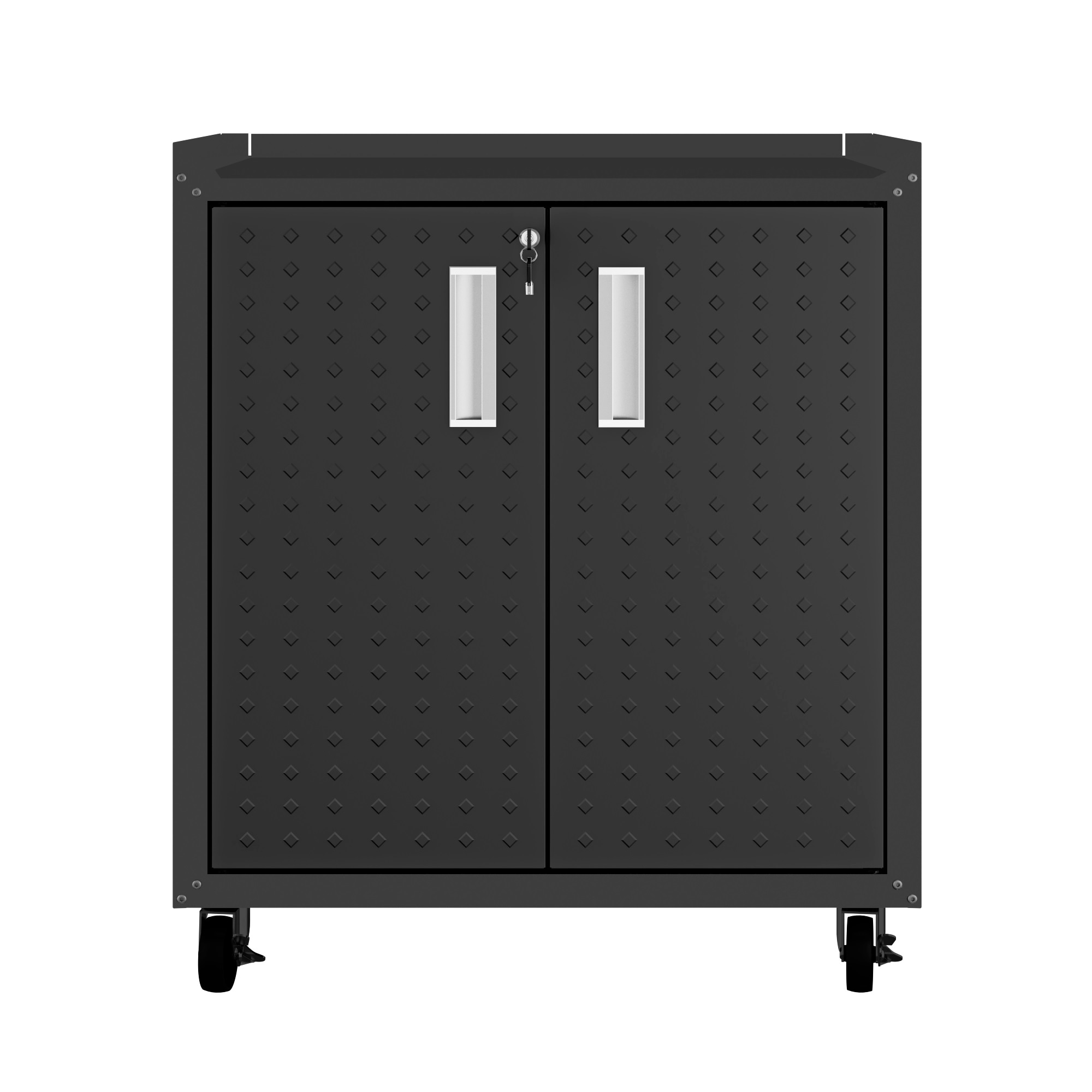 Gabinete de garaje independiente de aluminio en gris de 30.3 pulgadas de ancho x 31.5 pulgadas de alto x 18.2 pulgadas de profundidad de Manhattan Comfort Fortress 3GMCC-CH