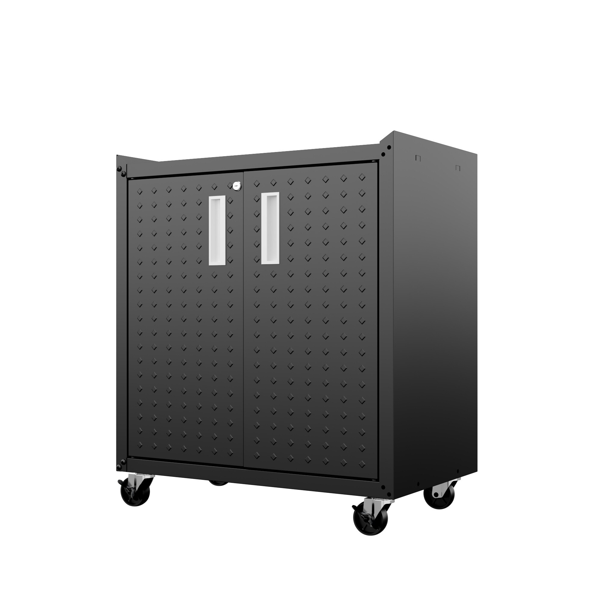 Gabinete de garaje independiente de aluminio en gris de 30.3 pulgadas de ancho x 31.5 pulgadas de alto x 18.2 pulgadas de profundidad de Manhattan Comfort Fortress 3GMCC-CH