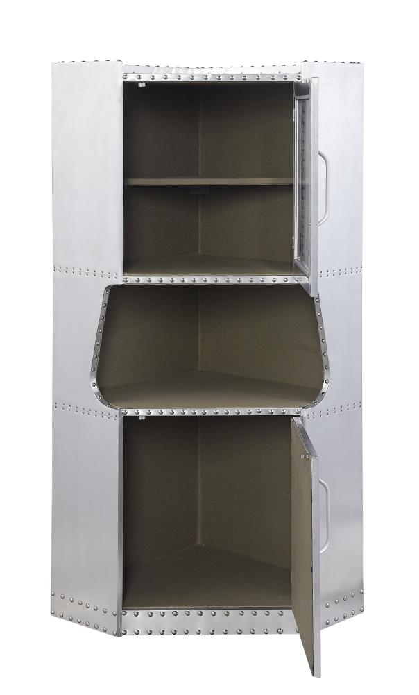 Gabinete de almacenamiento independiente de acero y aluminio Brancaster de 30 pulgadas de ancho x 57 pulgadas de alto de ACME FURNITURE 97710