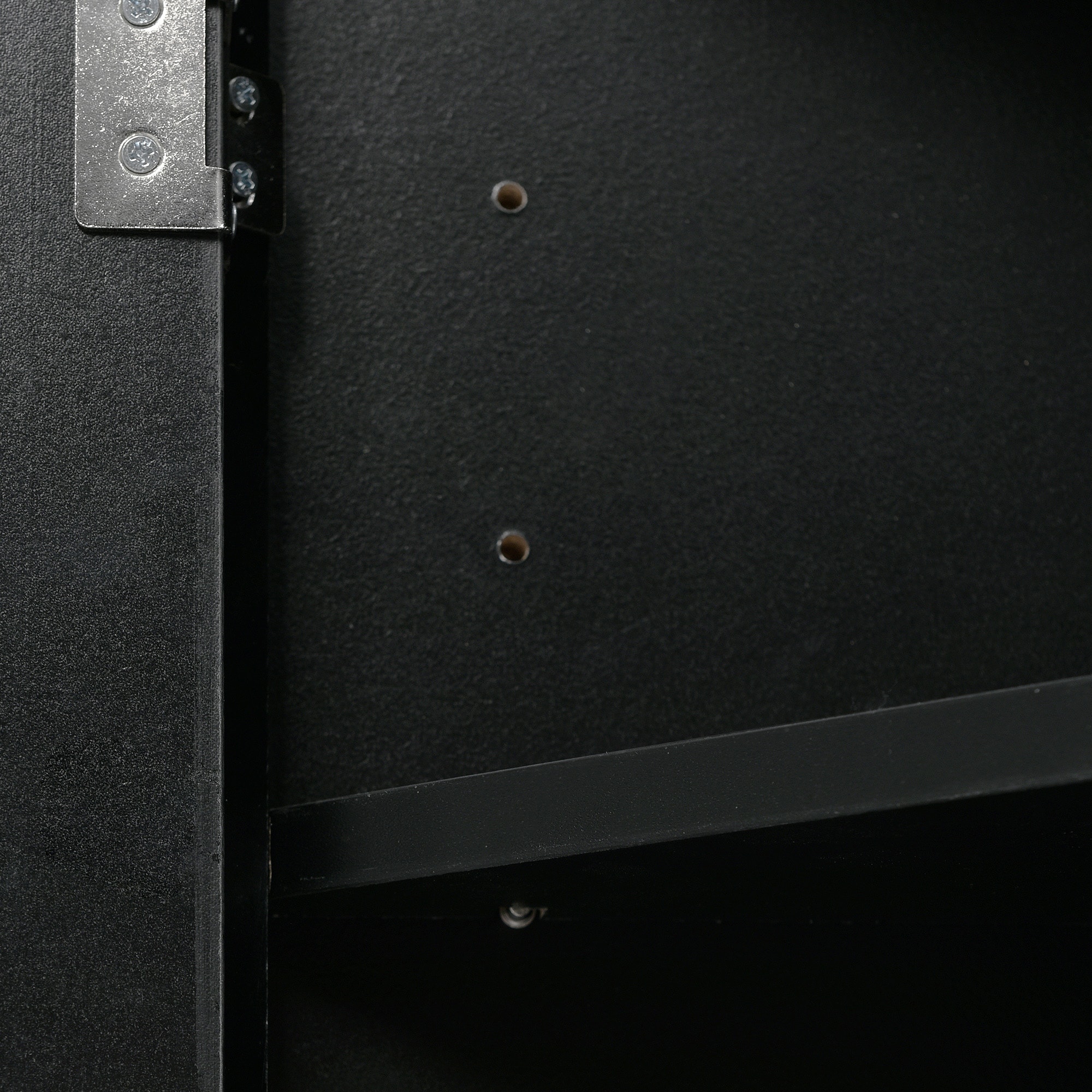 Gabinete de almacenamiento utilitario de pared en negro de MDF Siavonce 17 pulg. x 32 pulg. modelo ZX-D0102HEBENG
