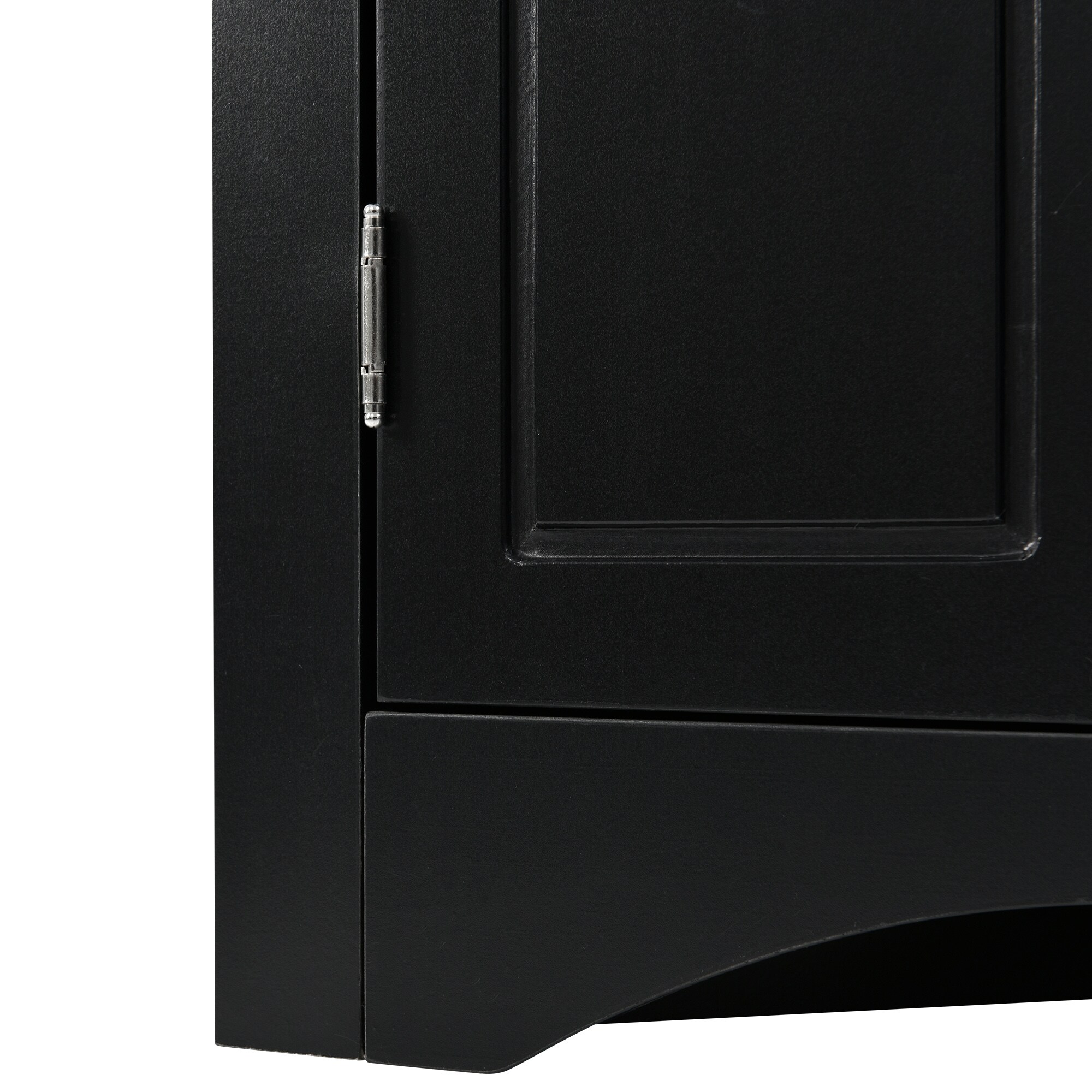 Gabinete de almacenamiento utilitario de pared en negro de MDF Siavonce 17 pulg. x 32 pulg. modelo ZX-D0102HEBENG