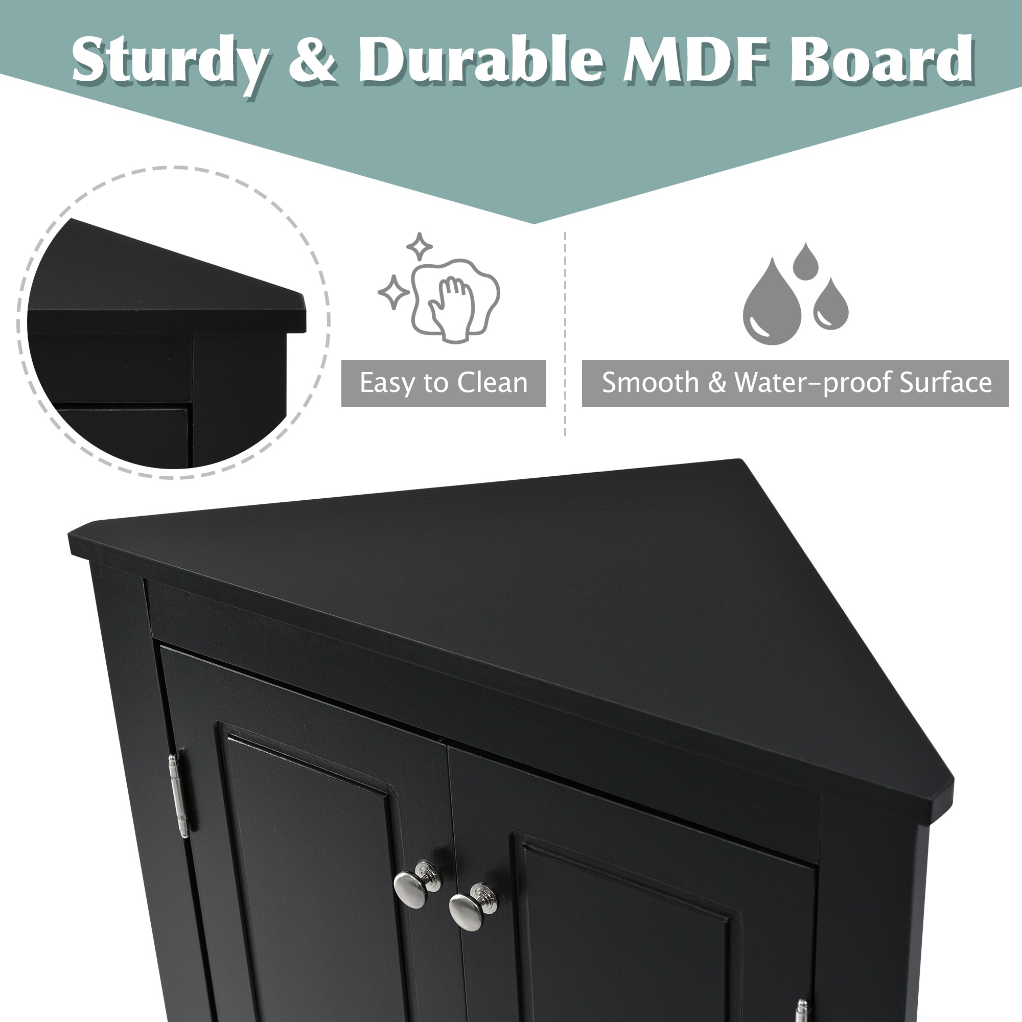 Gabinete de almacenamiento utilitario de pared en negro de MDF Siavonce 17 pulg. x 32 pulg. modelo ZX-D0102HEBENG