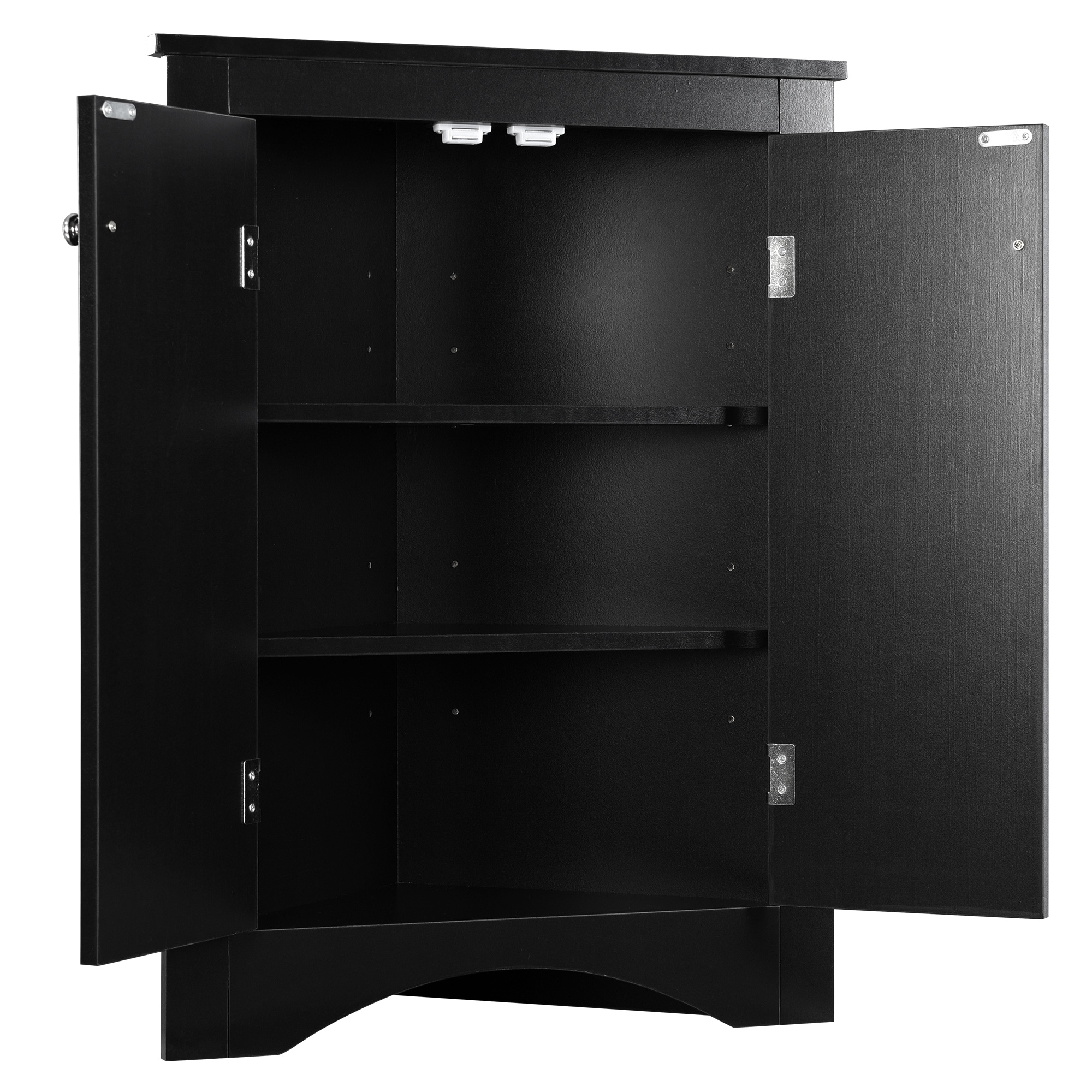 Gabinete de almacenamiento utilitario de pared en negro de MDF Siavonce 17 pulg. x 32 pulg. modelo ZX-D0102HEBENG