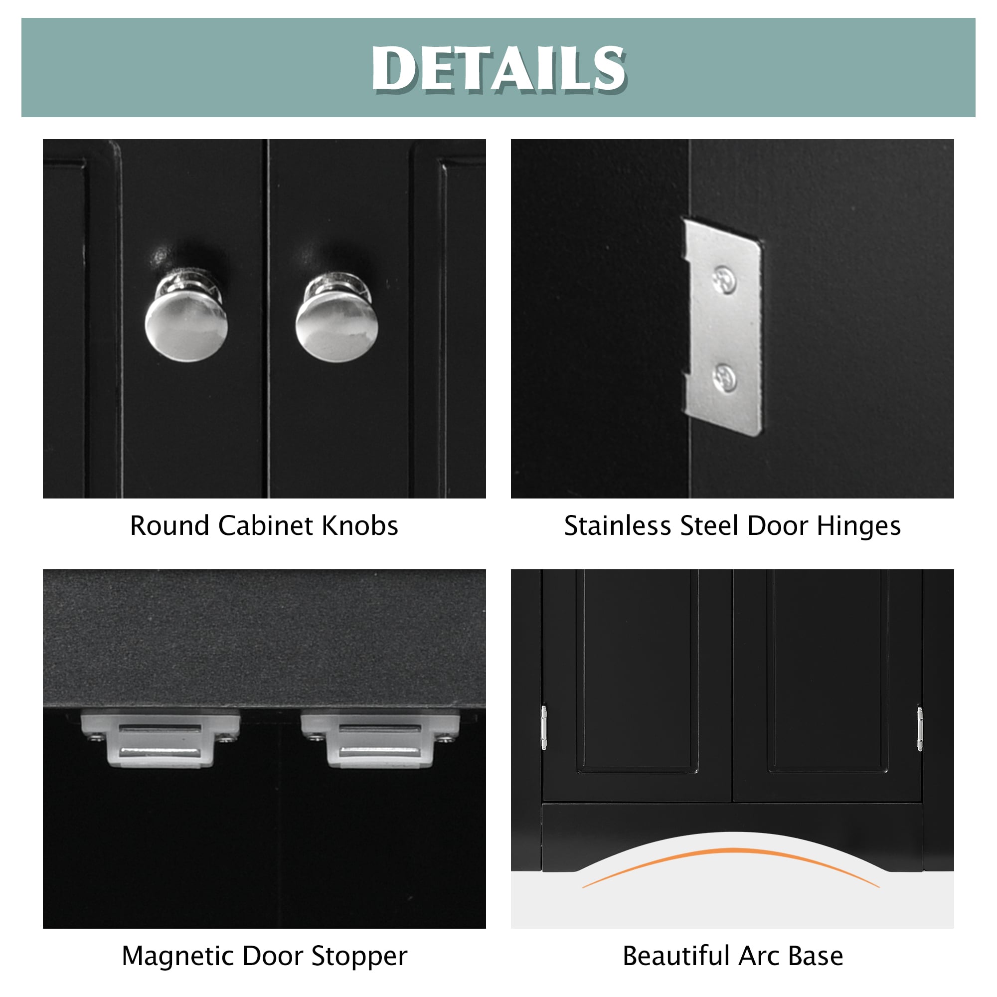 Gabinete de almacenamiento utilitario de pared en negro de MDF Siavonce 17 pulg. x 32 pulg. modelo ZX-D0102HEBENG