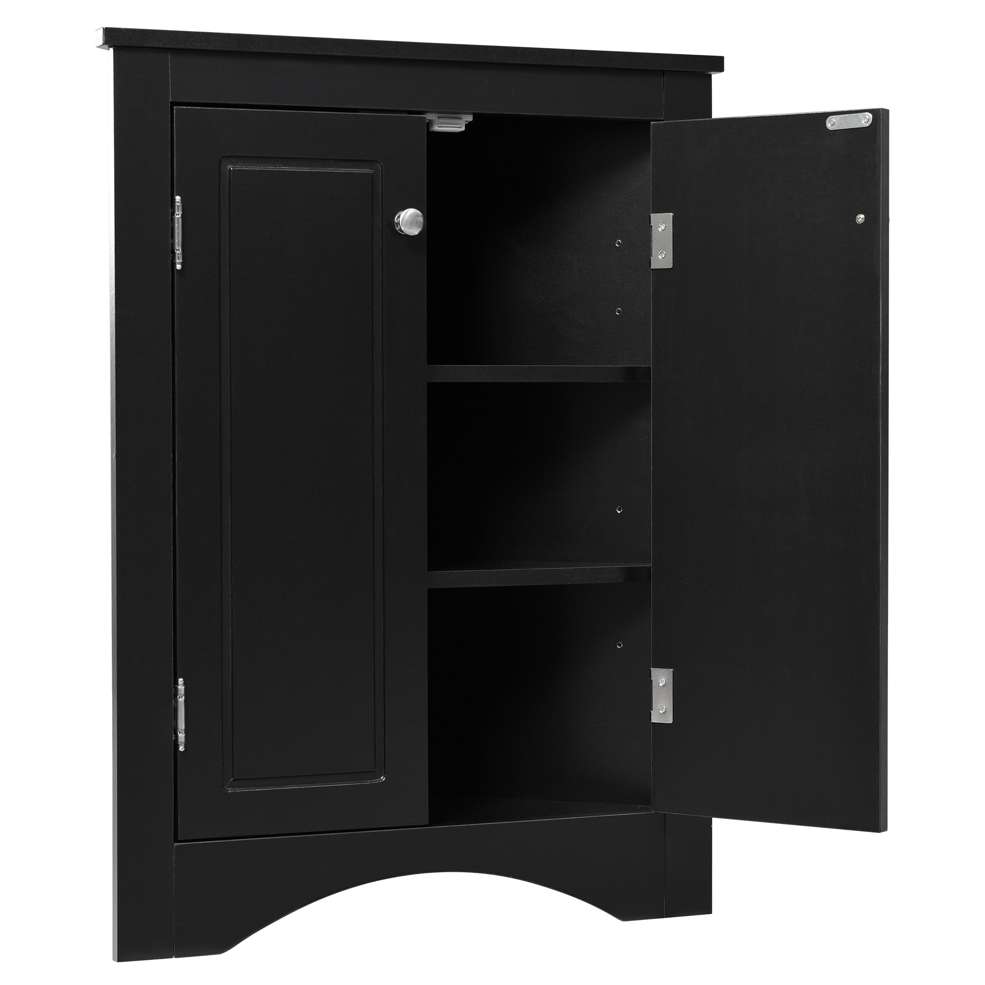 Gabinete de almacenamiento utilitario de pared en negro de MDF Siavonce 17 pulg. x 32 pulg. modelo ZX-D0102HEBENG
