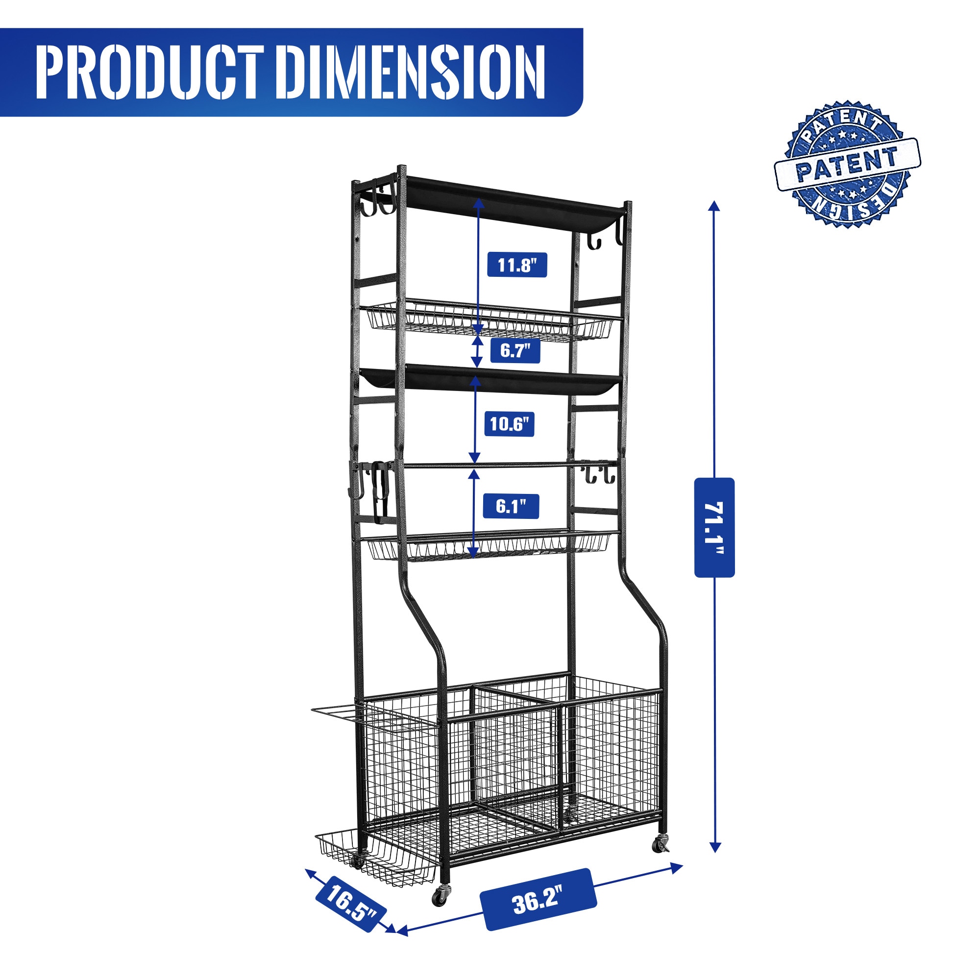 Sistema de almacenamiento para garaje de acero negro con 8 gabinetes - LTMATE 36.2 pulgadas de ancho x 71.1 pulgadas de alto x 16.5 pulgadas de profundidad LSM519F