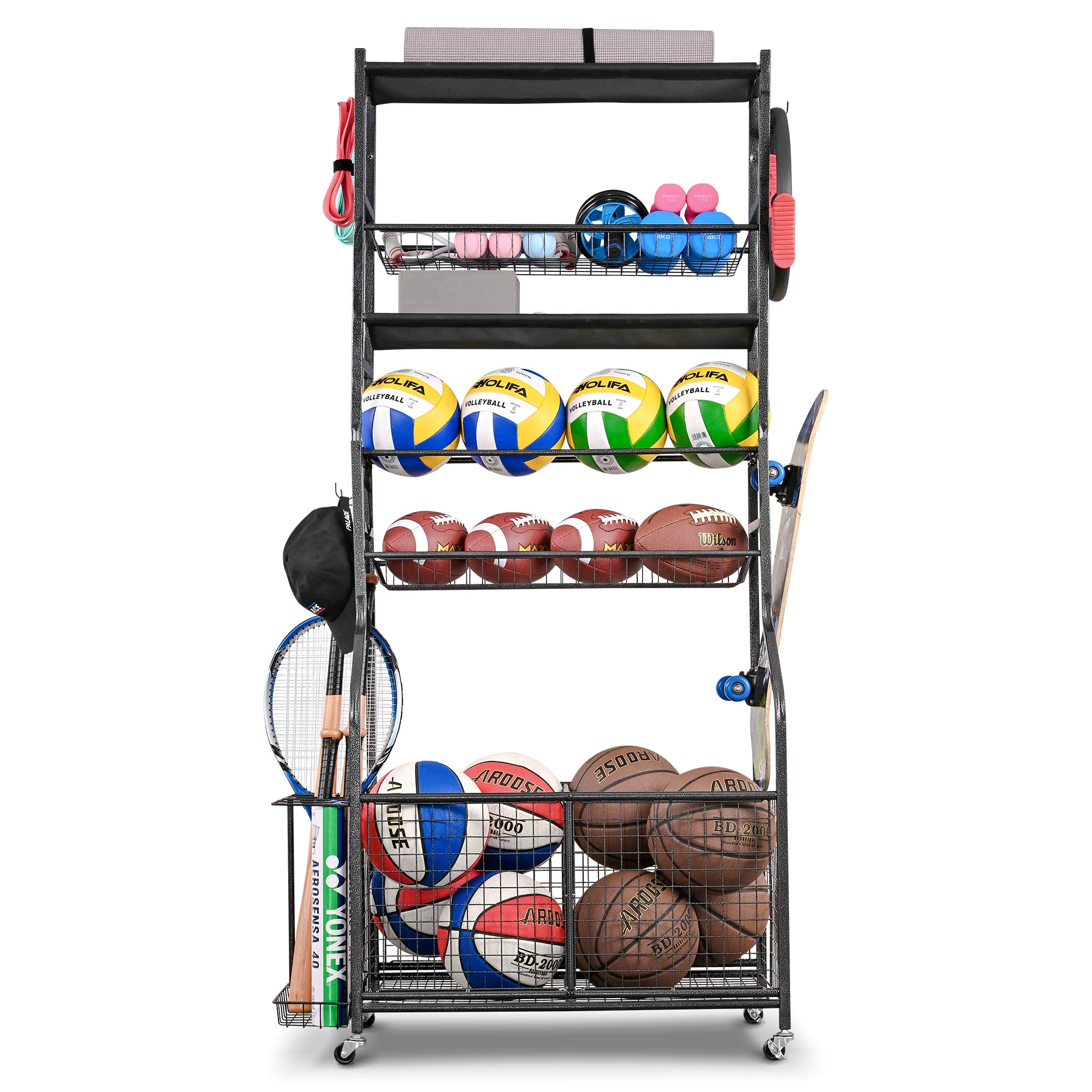 Sistema de almacenamiento para garaje de acero negro con 8 gabinetes - LTMATE 36.2 pulgadas de ancho x 71.1 pulgadas de alto x 16.5 pulgadas de profundidad LSM519F