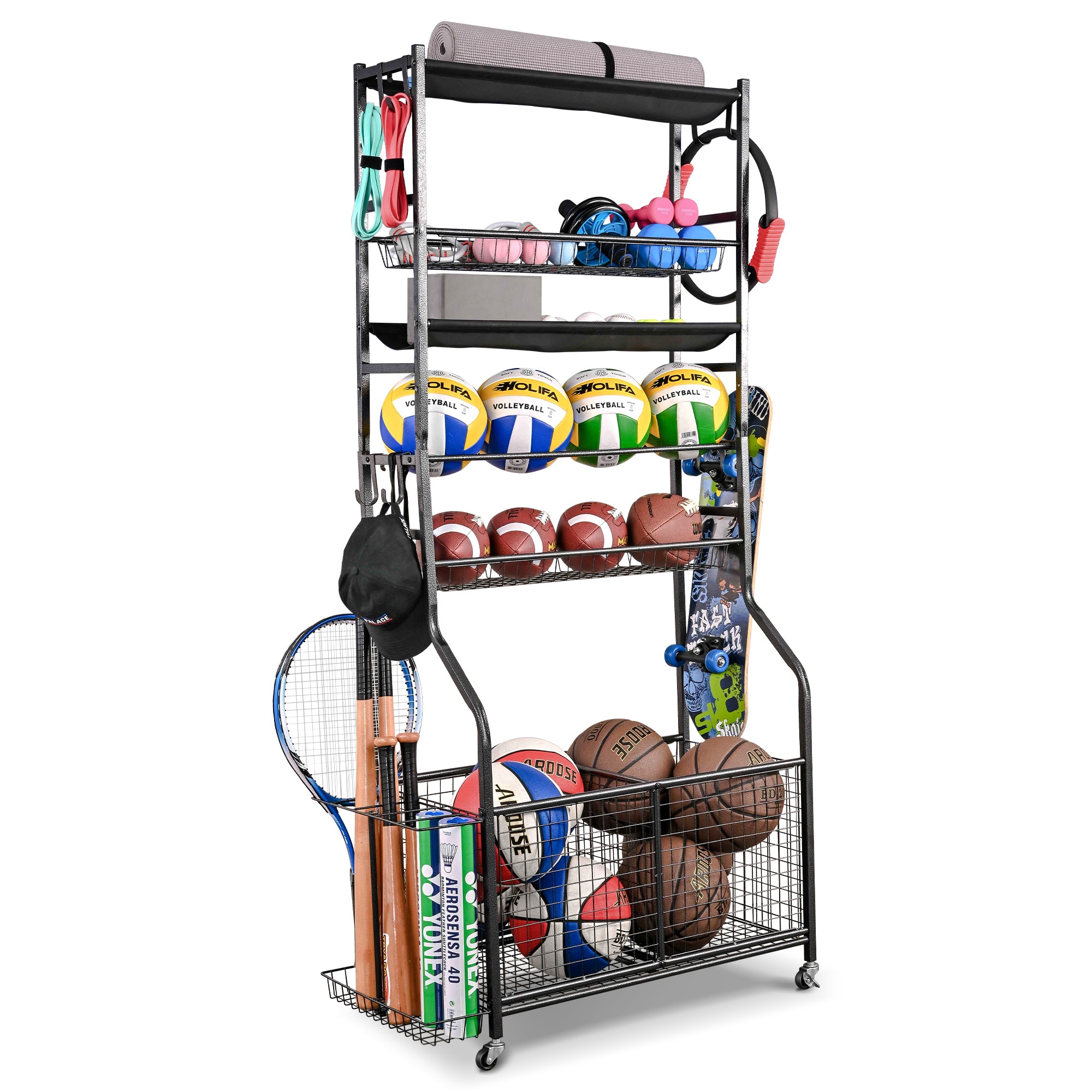 Sistema de almacenamiento para garaje de acero negro con 8 gabinetes - LTMATE 36.2 pulgadas de ancho x 71.1 pulgadas de alto x 16.5 pulgadas de profundidad LSM519F