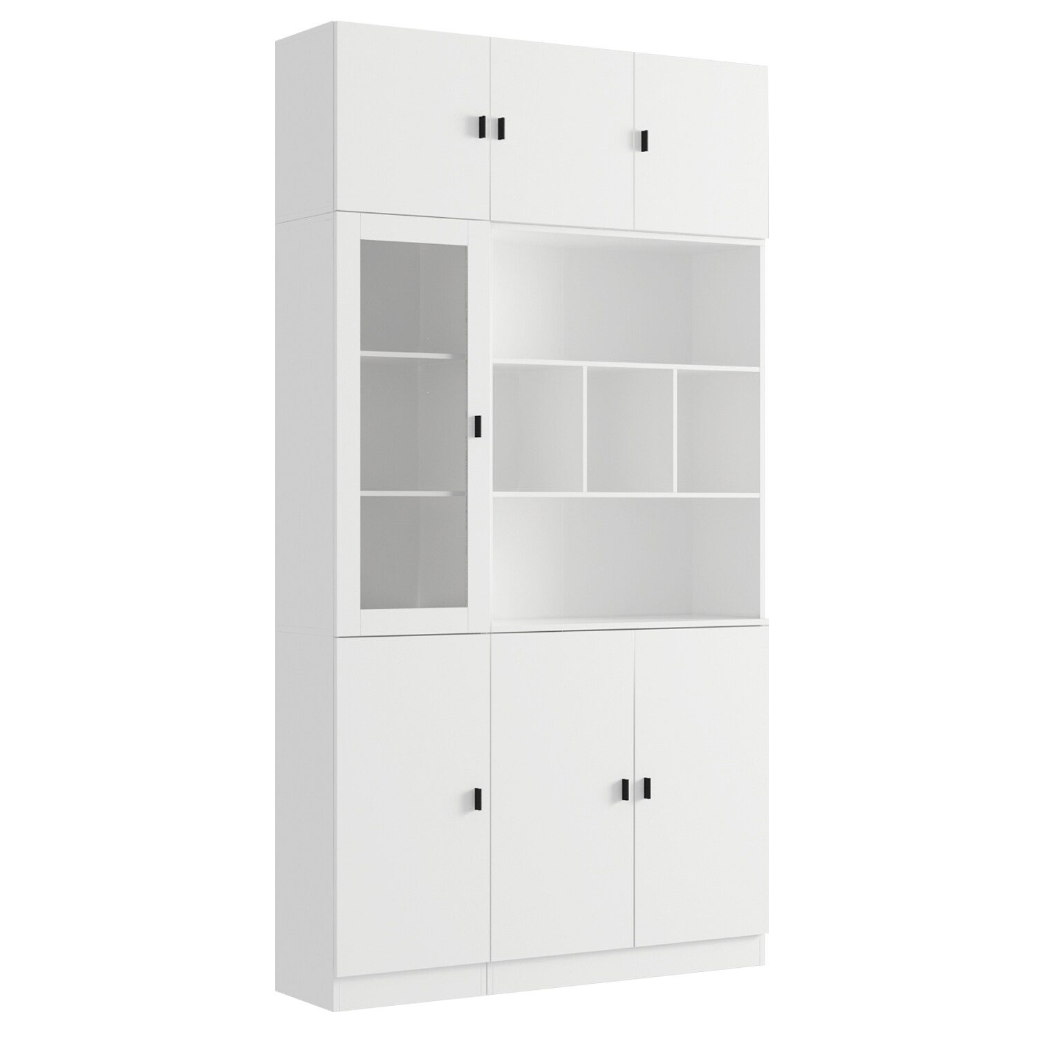 Gabinete de almacenamiento utilitario autónomo de MDF blanco FUFU&GAGA de 47.2 pulgadas de ancho x 87.8 pulgadas de alto KF210158+159+163