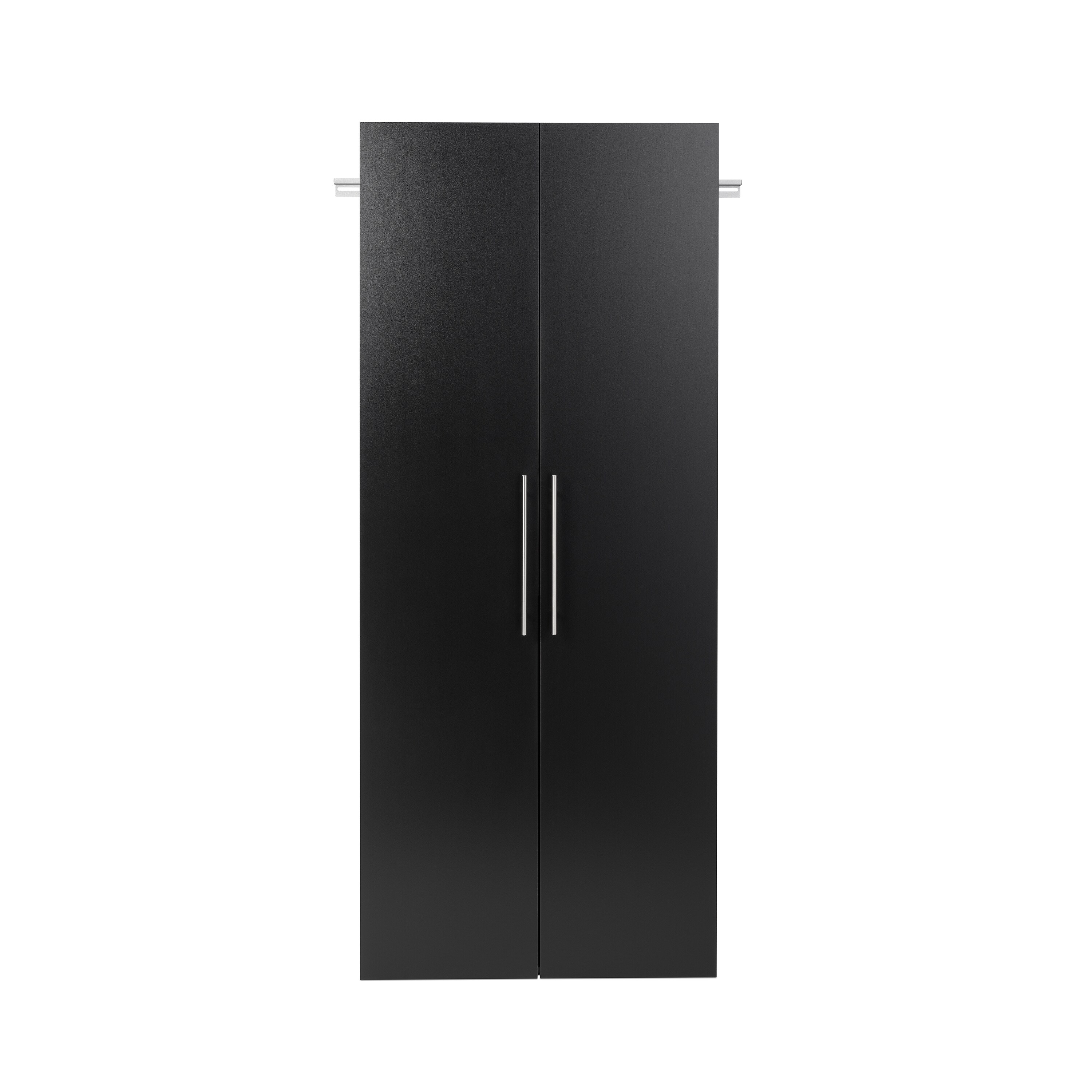 Gabinete para garaje de madera compuesta montado en la pared Prepac HangUps de 30 pulgadas de ancho x 72 pulgadas de alto x 16 pulgadas de profundidad en color negro BSCW-0707-2K