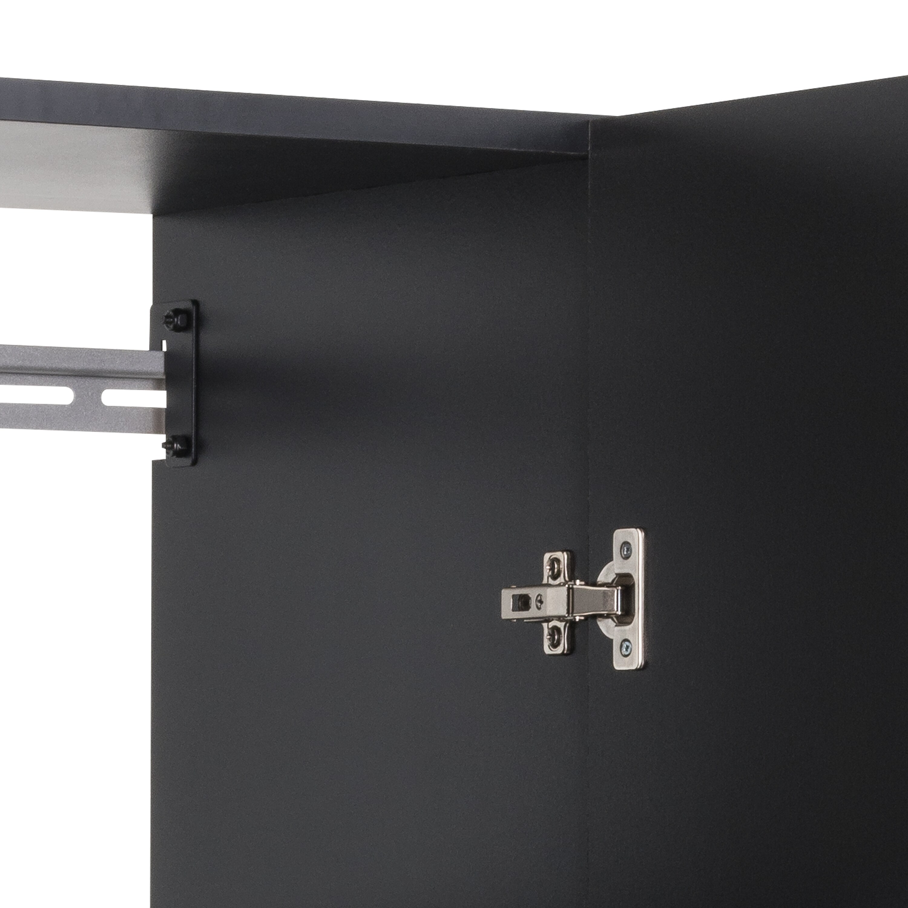 Gabinete para garaje de madera compuesta montado en la pared Prepac HangUps de 30 pulgadas de ancho x 72 pulgadas de alto x 16 pulgadas de profundidad en color negro BSCW-0707-2K