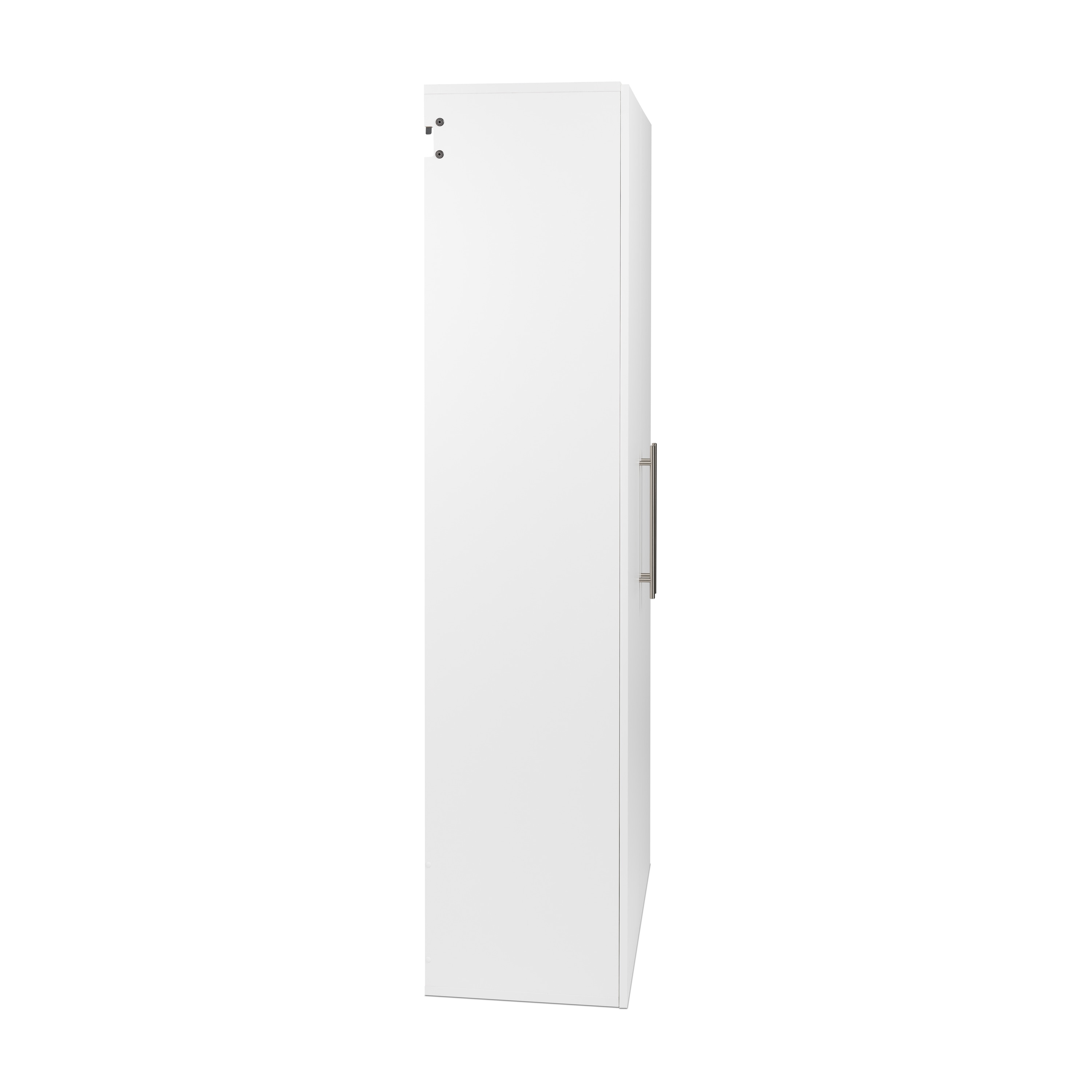 Gabinete de garaje de madera compuesta montado en la pared de 30 pulgadas de ancho x 72 pulgadas de alto x 16 pulgadas de profundidad en color blanco Prepac HangUps WSCW-0707-2K