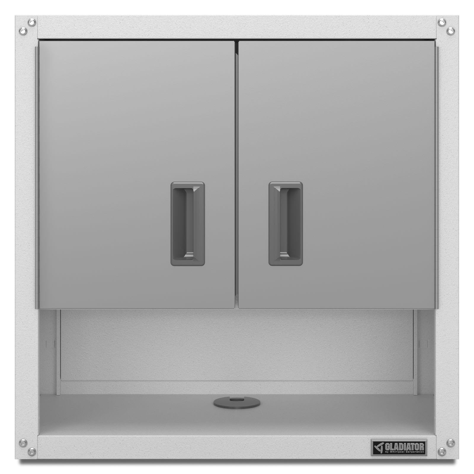 Gabinete de pared para garaje de acero de 28 pulgadas de ancho x 28 pulgadas de alto x 12 pulgadas de profundidad en color blanco Gladiator GAWG28KVEW