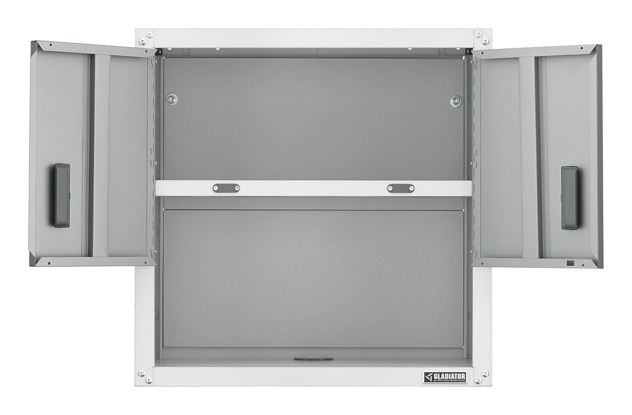 Gabinete de pared para garaje de acero de 28 pulgadas de ancho x 28 pulgadas de alto x 12 pulgadas de profundidad en color blanco Gladiator GAWG28KVEW