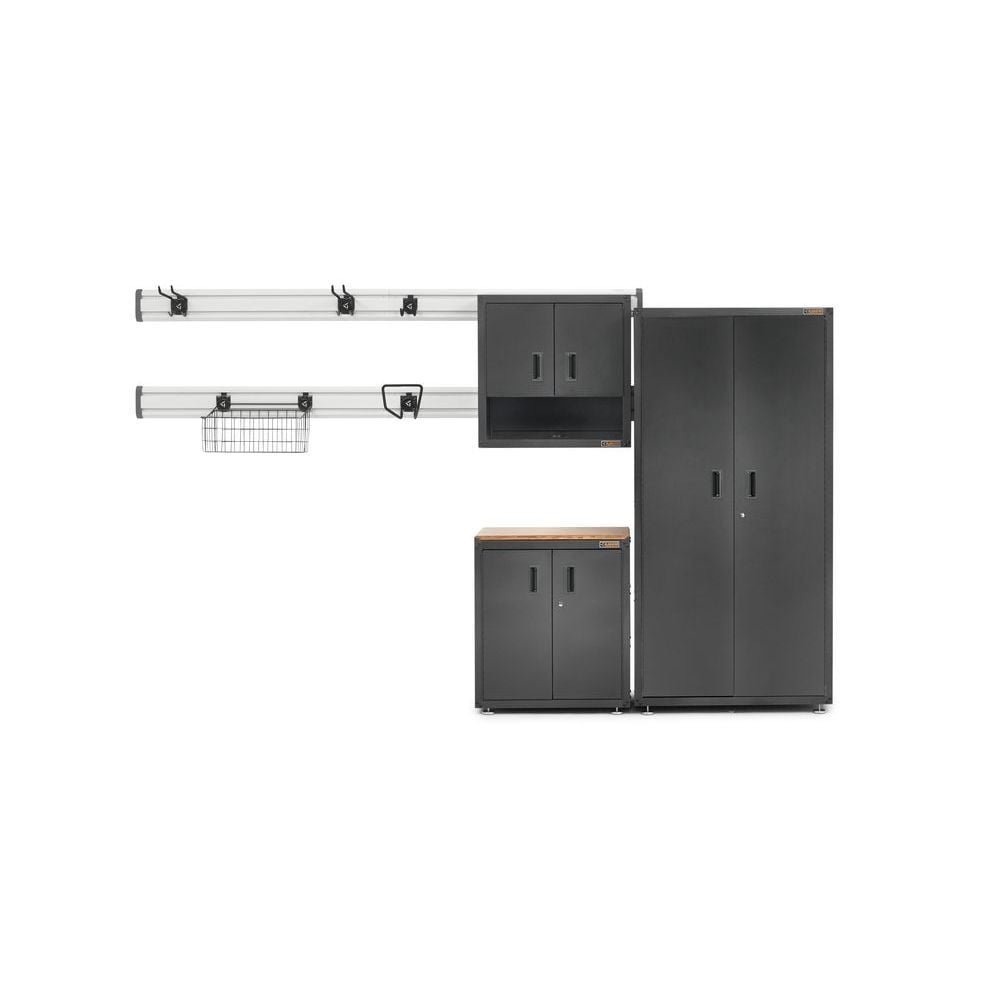 Gabinete de garaje de acero montado en la pared Gladiator de 28 pulgadas de ancho x 28 pulgadas de alto x 12 pulgadas de profundidad en gris GAWG28KDESG
