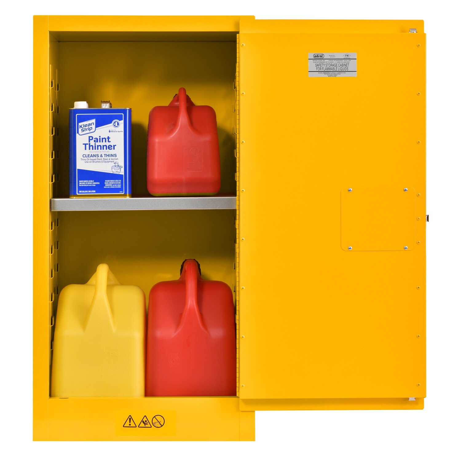 Gabinete de garaje independiente de acero en amarillo 23 pulgadas de ancho x 44 pulgadas de alto x 18 pulgadas de profundidad de Sandusky SC16F-P