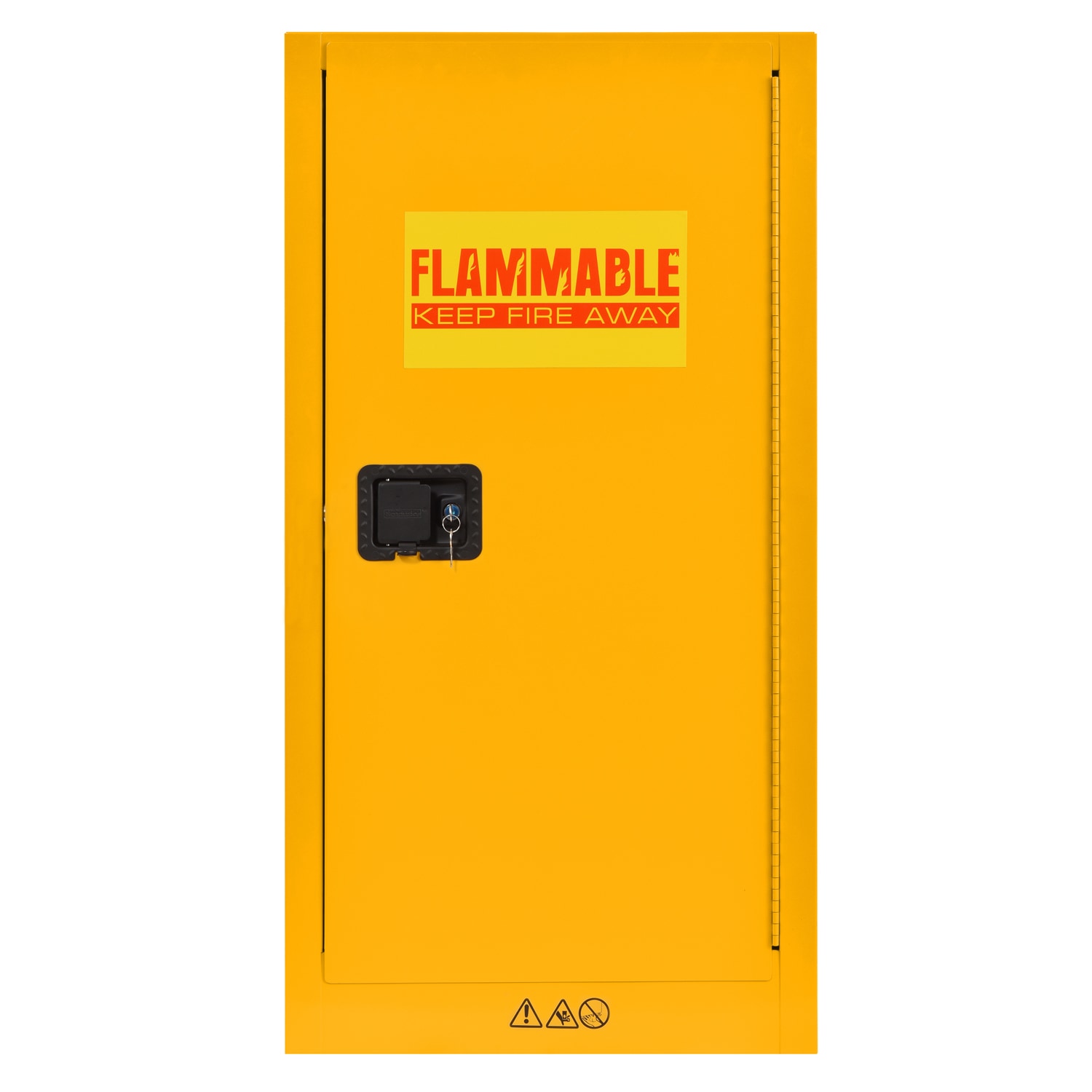 Gabinete de garaje independiente de acero en amarillo 23 pulgadas de ancho x 44 pulgadas de alto x 18 pulgadas de profundidad de Sandusky SC16F-P