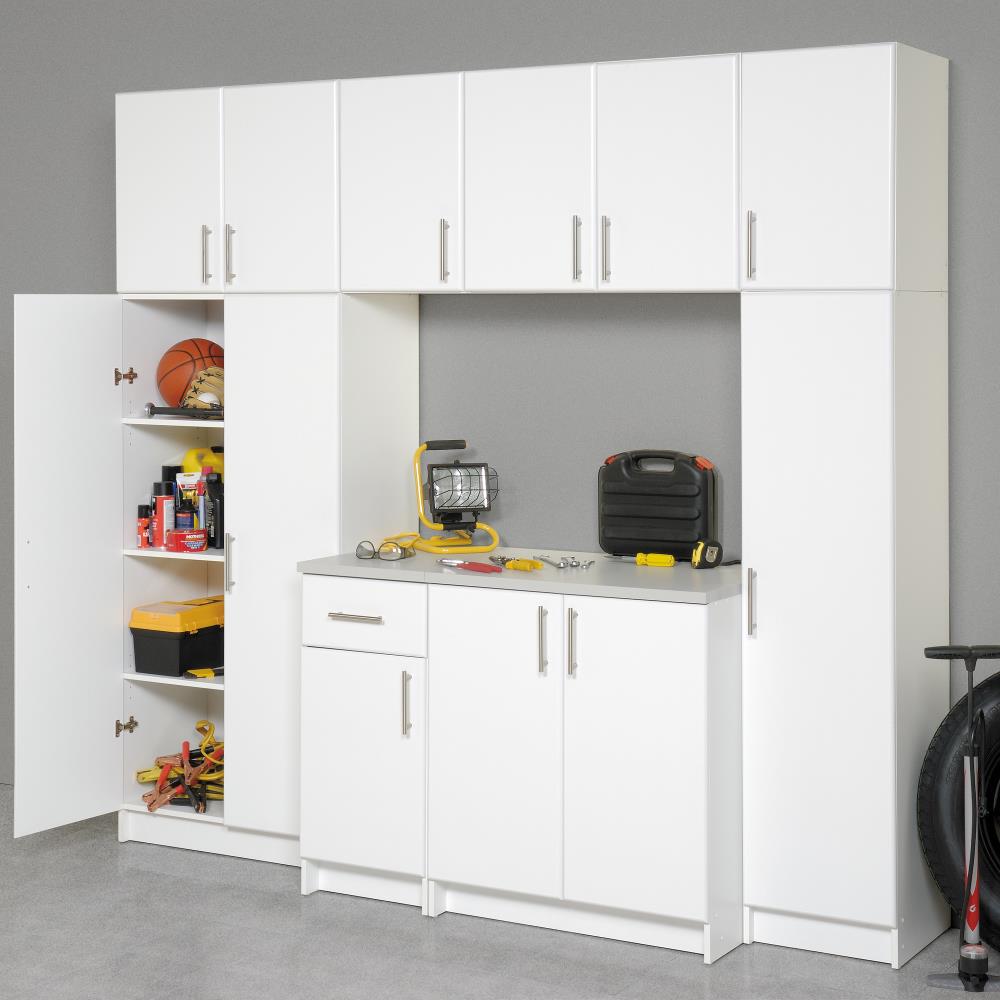 Gabinete de almacenamiento utilitario independiente blanco de madera compuesta de 16 pulgadas de ancho x 65 pulgadas de alto de la colección Elite de Prepac WEB-1664