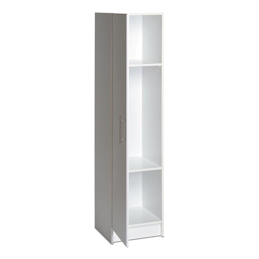 Gabinete de almacenamiento utilitario independiente blanco de madera compuesta de 16 pulgadas de ancho x 65 pulgadas de alto de la colección Elite de Prepac WEB-1664