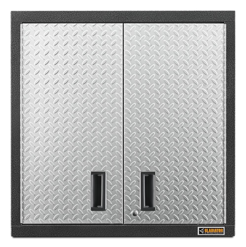 Armario de garaje de acero montado en la pared de la serie Premier Gladiator GearBox de 30 pulgadas de ancho x 30 pulgadas de alto x 12 pulgadas de profundidad en color gris GAWG302DRG