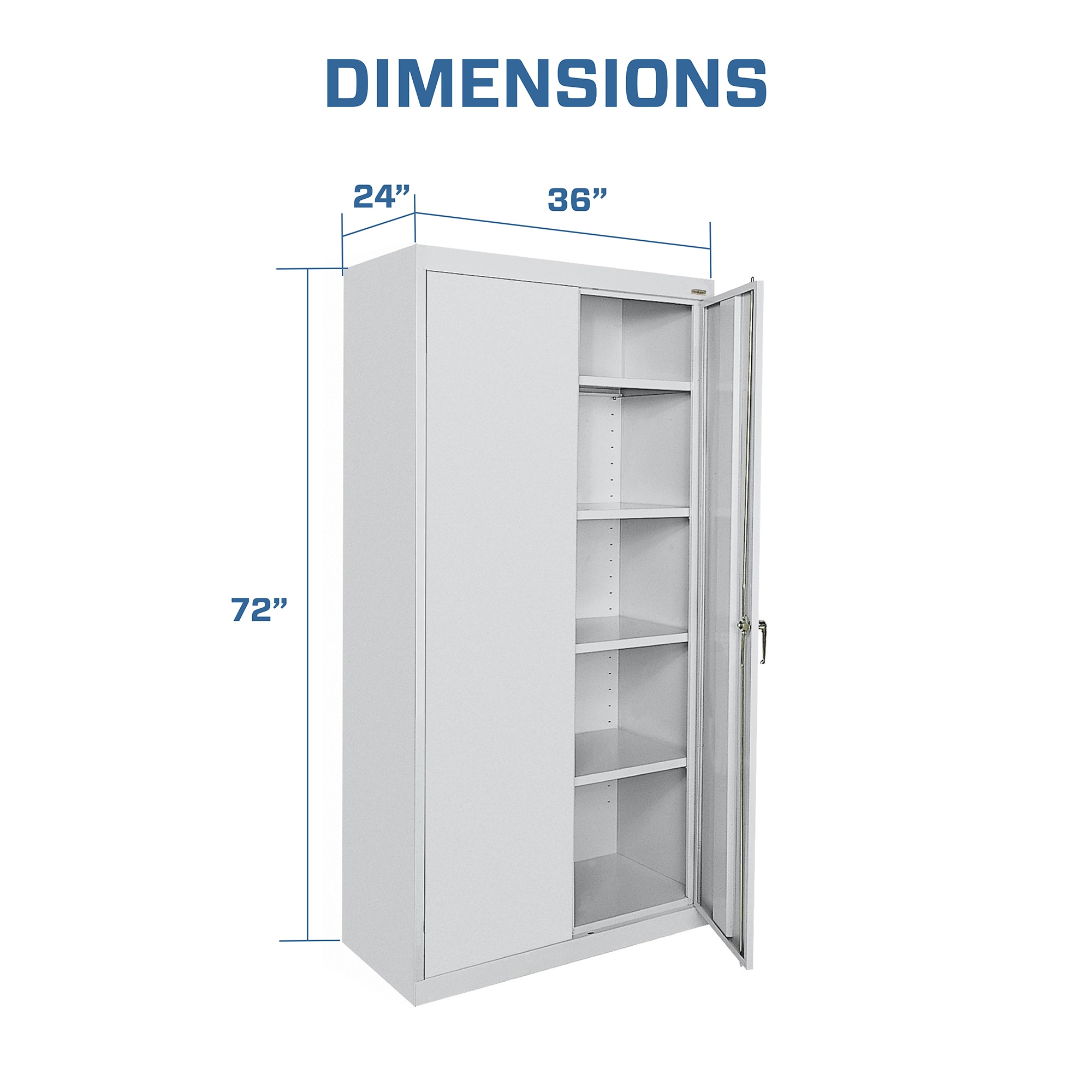Gabinete de garaje de acero independiente en gris de 36 pulgadas de ancho x 72 pulgadas de alto x 24 pulgadas de profundidad Sandusky CA41362472-05