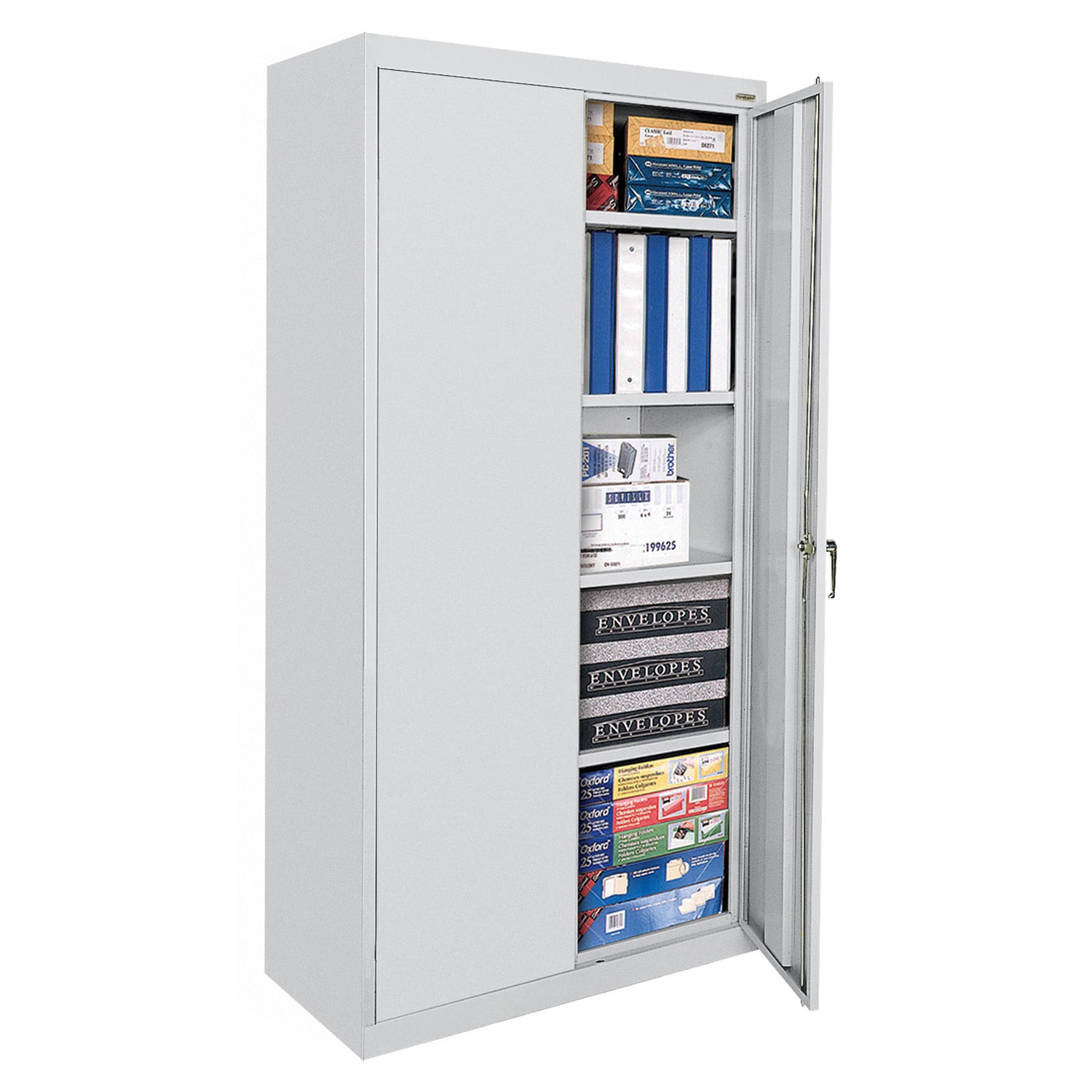 Gabinete de garaje de acero independiente en gris de 36 pulgadas de ancho x 72 pulgadas de alto x 24 pulgadas de profundidad Sandusky CA41362472-05