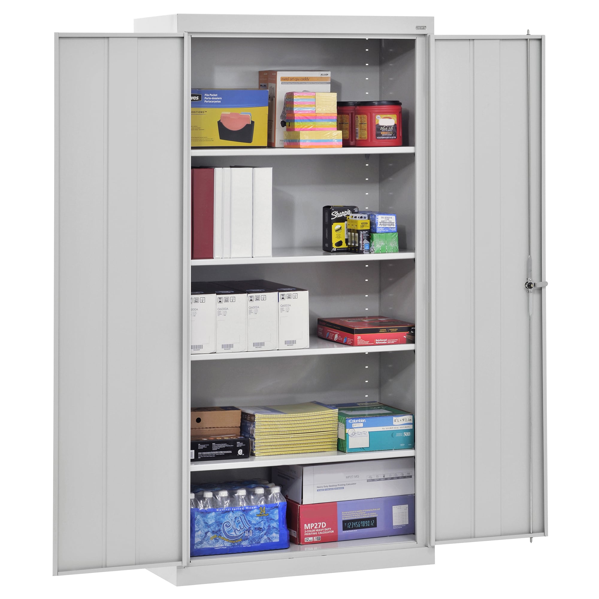 Gabinete de garaje de acero independiente en gris de 36 pulgadas de ancho x 72 pulgadas de alto x 24 pulgadas de profundidad Sandusky CA41362472-05