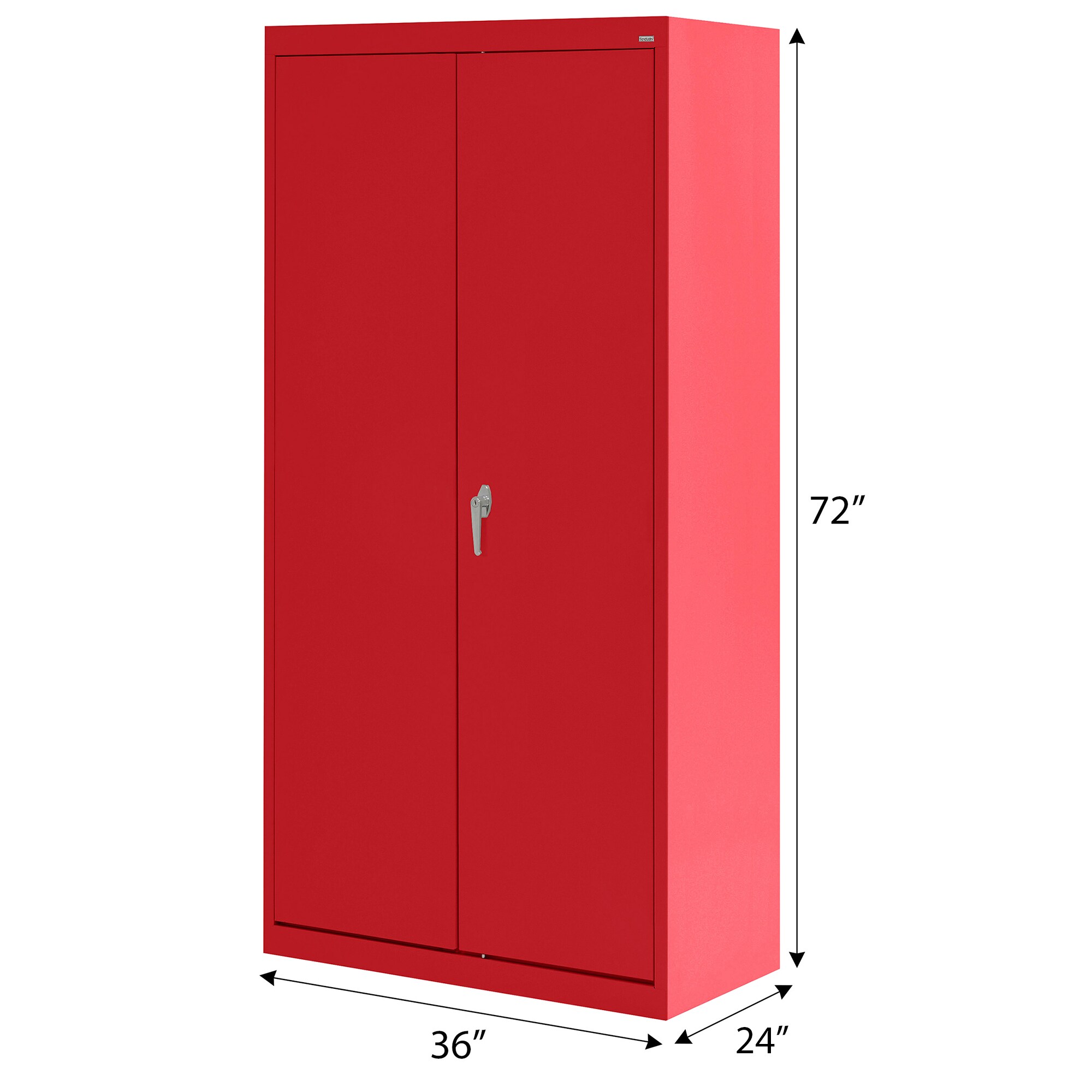 Gabinete de Garage de Acero Independiente en Rojo de 36 pulgadas de ancho x 72 pulgadas de alto x 24 pulgadas de profundidad Sandusky CA41362472-01