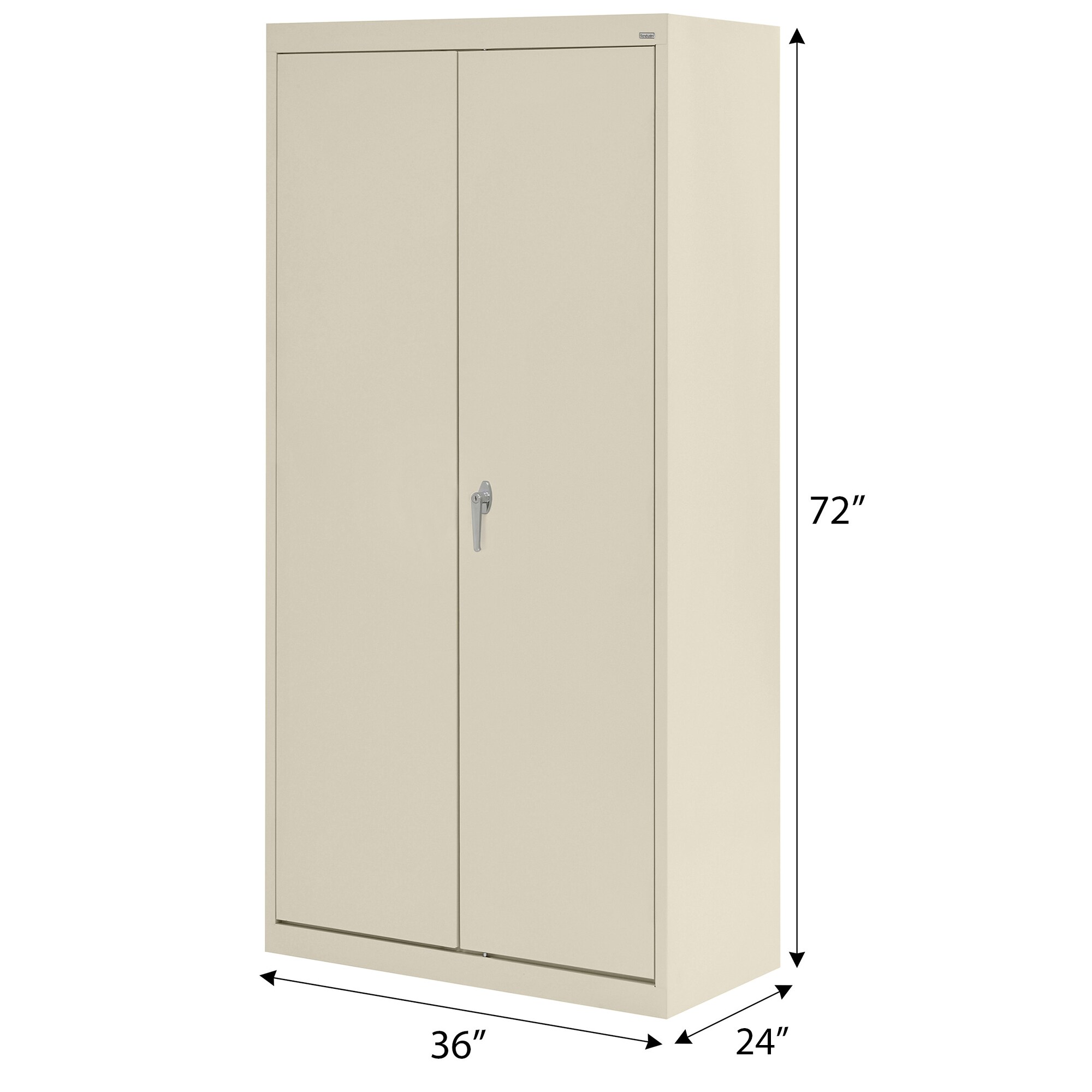 Gabinete de garaje de acero independiente en marrón/beige de 36 pulgadas de ancho x 72 pulgadas de alto x 24 pulgadas de profundidad Sandusky CA41362472-07