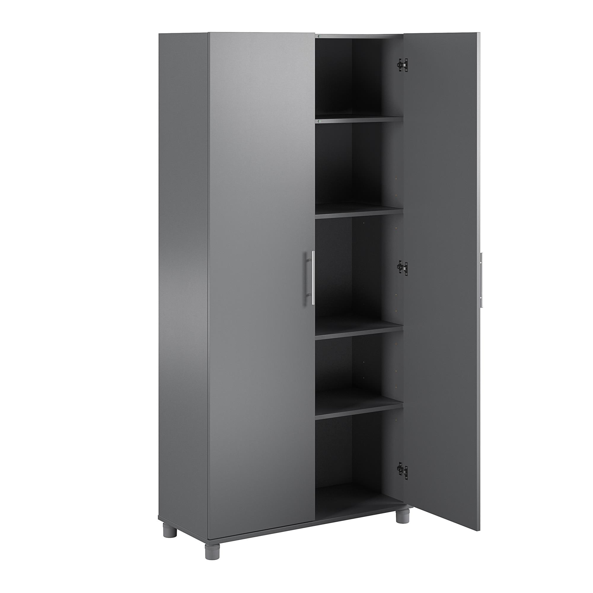 Gabinete de almacenamiento de utilidad independiente de madera compuesta gris grafito/gris grafito Camberly de Ameriwood Home de 35.68 pulgadas de ancho x 74.31 pulgadas de alto 3402408COM.