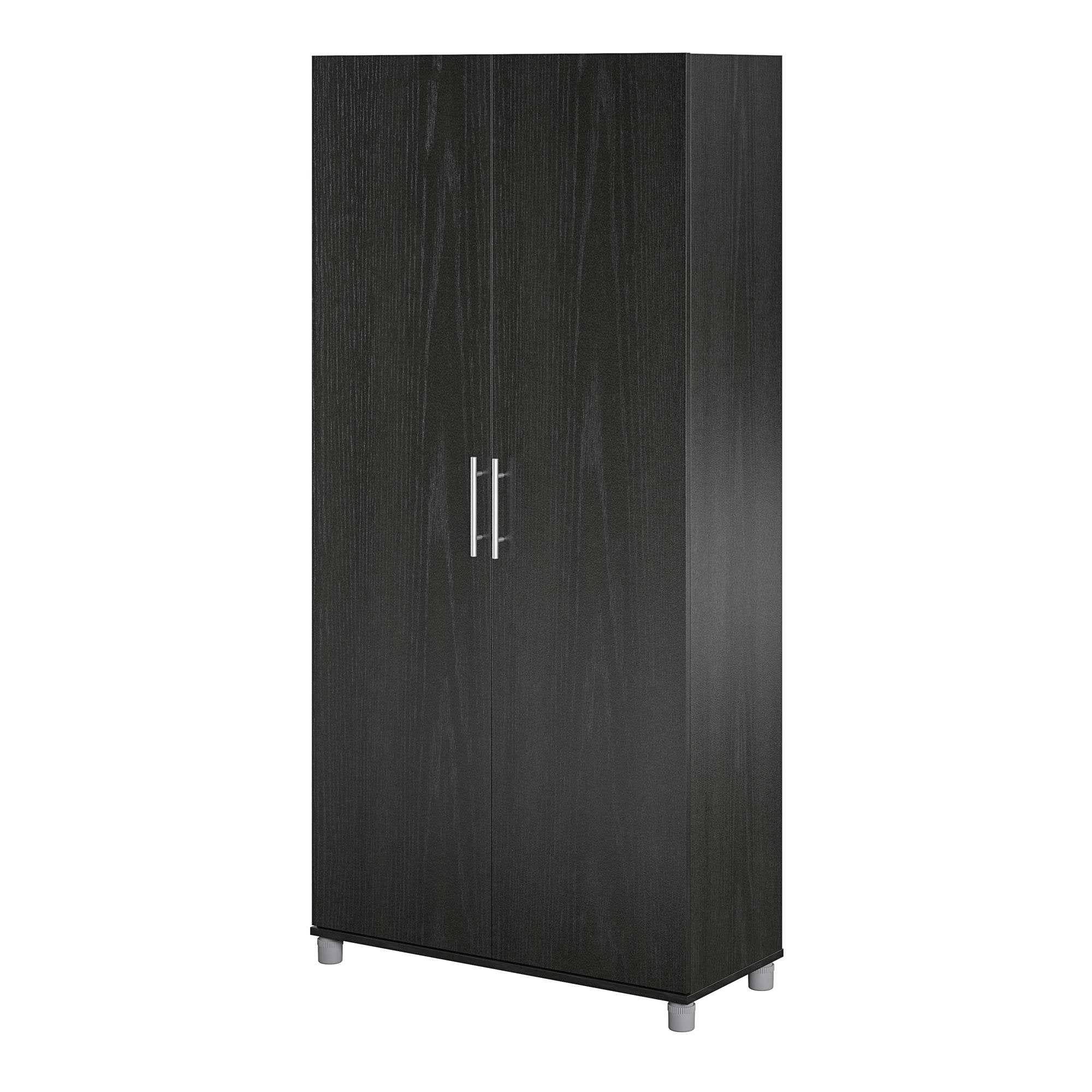 Gabinete de almacenamiento independiente de utilidad de madera compuesta de roble negro/caída de la noche Ameriwood Home Camberly 35.68 pulgadas de ancho x 74.31 pulgadas de altura 3402335COM