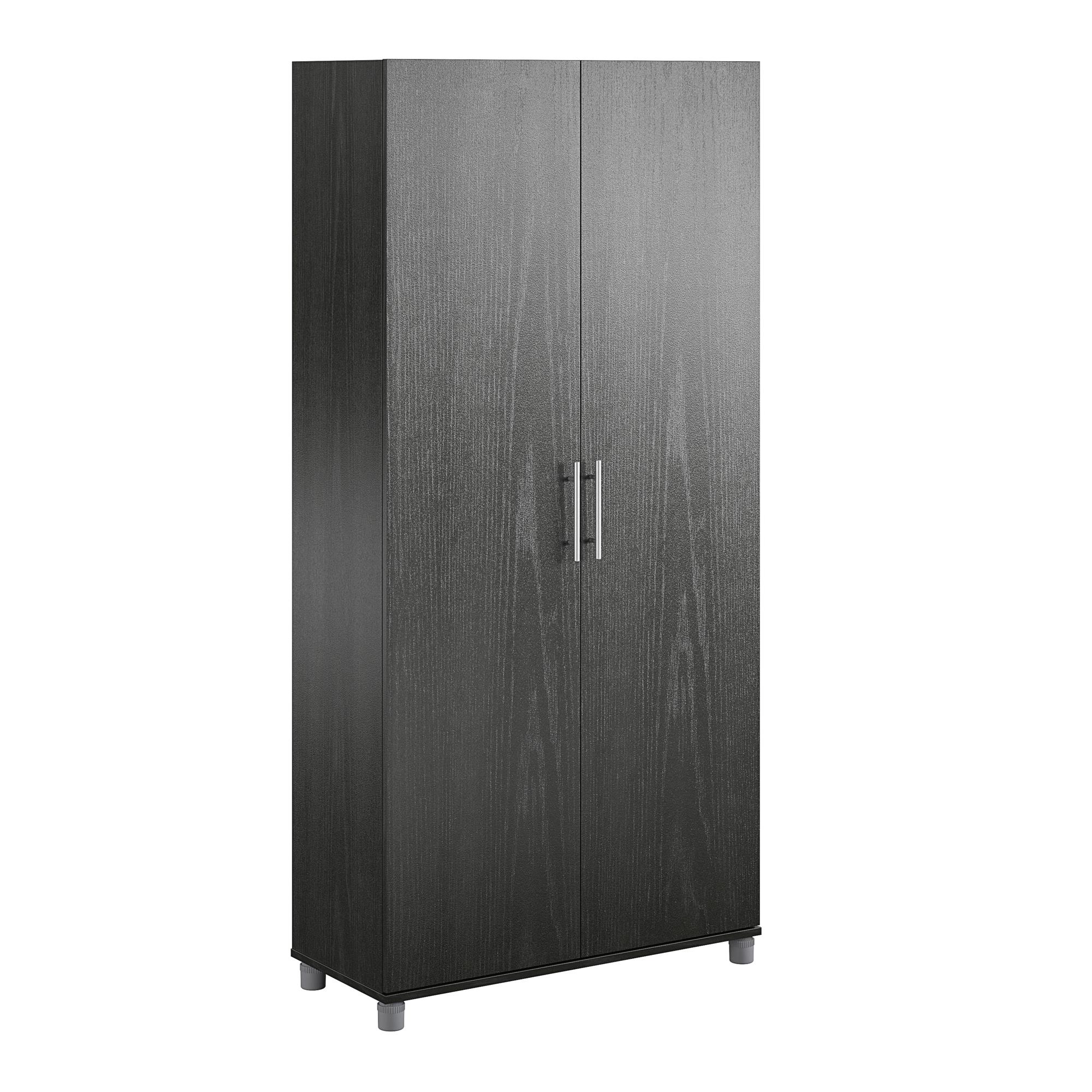 Gabinete de almacenamiento independiente de utilidad de madera compuesta de roble negro/caída de la noche Ameriwood Home Camberly 35.68 pulgadas de ancho x 74.31 pulgadas de altura 3402335COM
