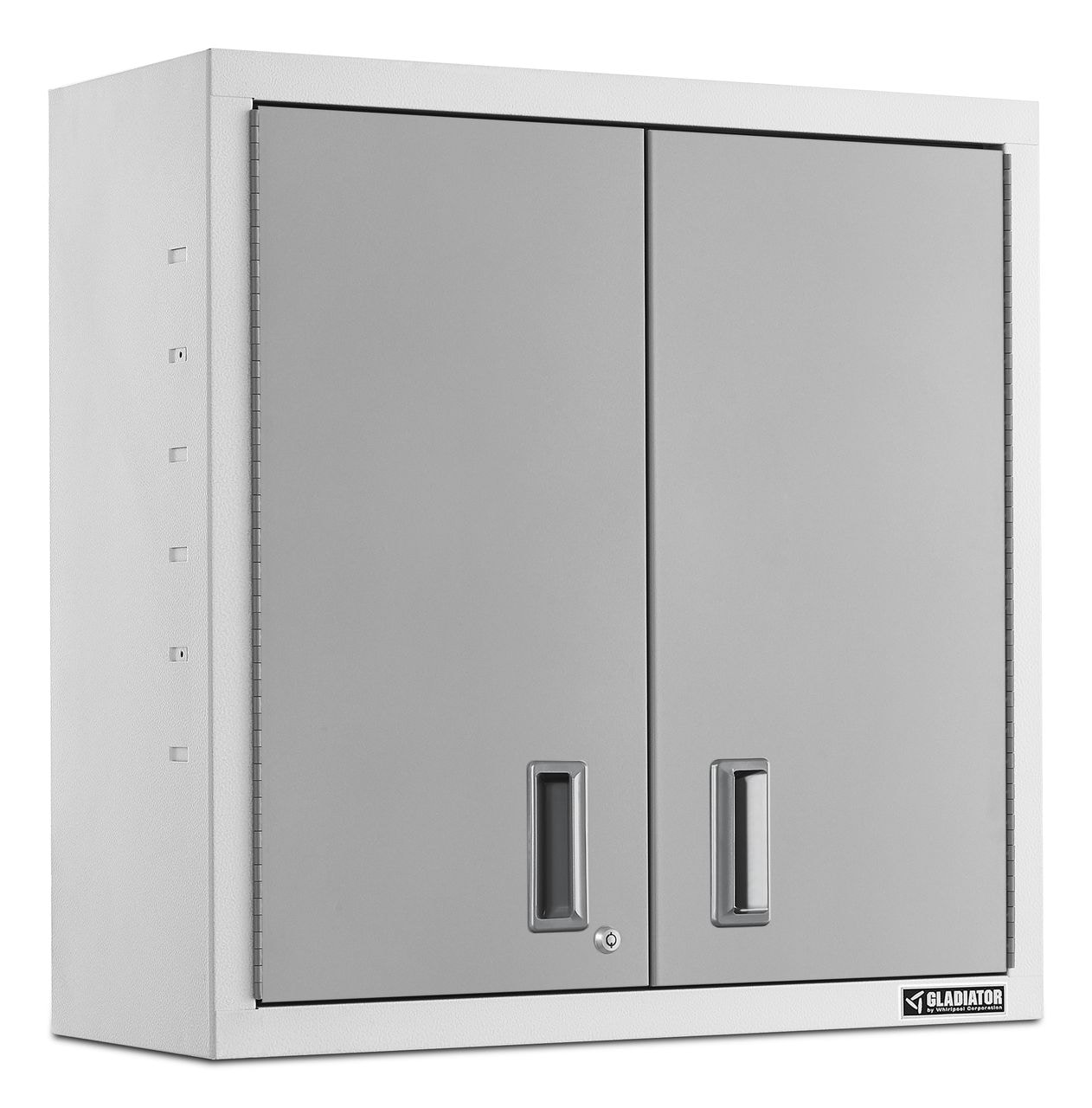 Gabinete de garaje de acero montado en la pared en blanco Gladiator Premier Wall GearBox 30.0000 pulgadas W x 30.0000 pulgadas H x 12.0000 pulgadas D