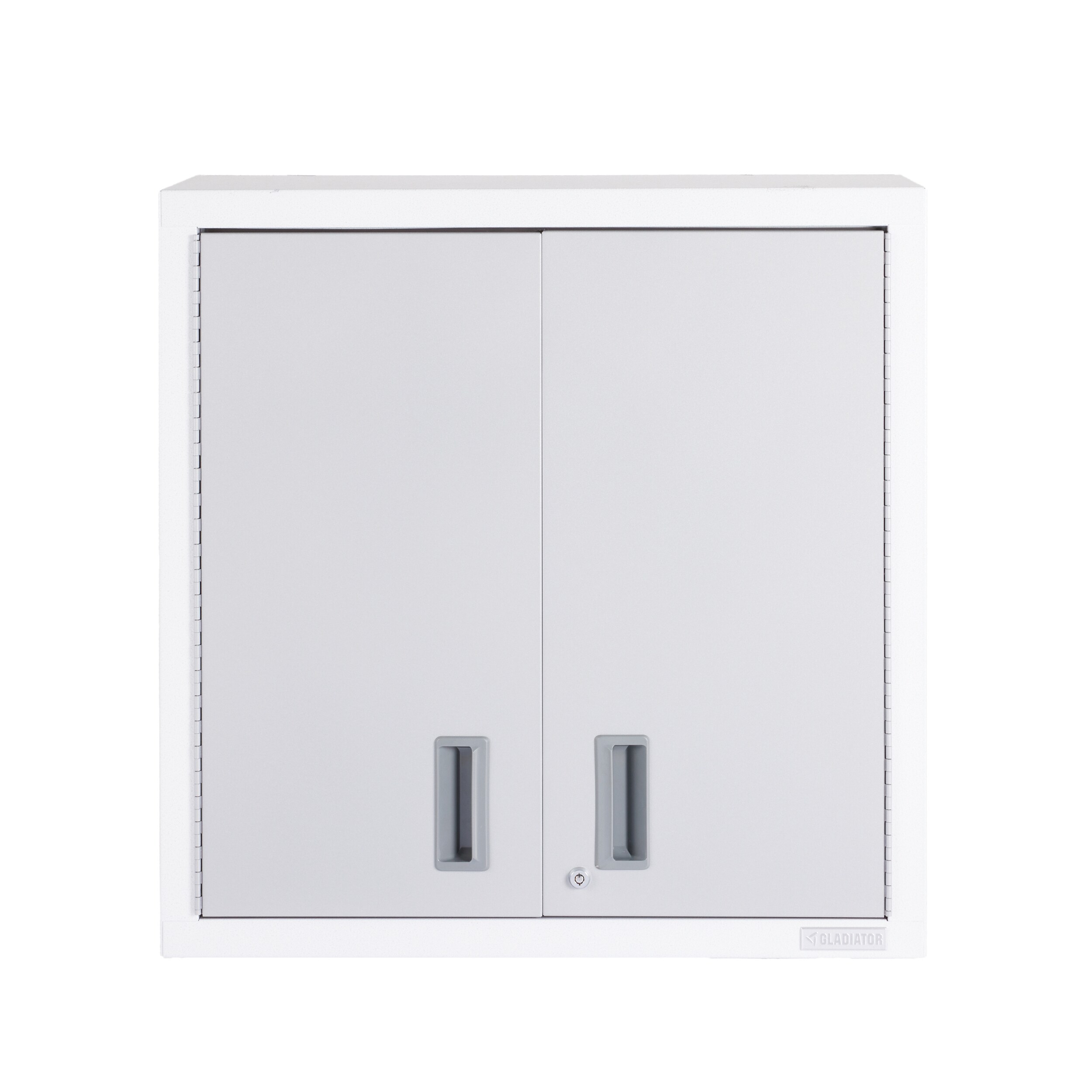 Gabinete de garaje de acero montado en la pared en blanco Gladiator Premier Wall GearBox 30.0000 pulgadas W x 30.0000 pulgadas H x 12.0000 pulgadas D