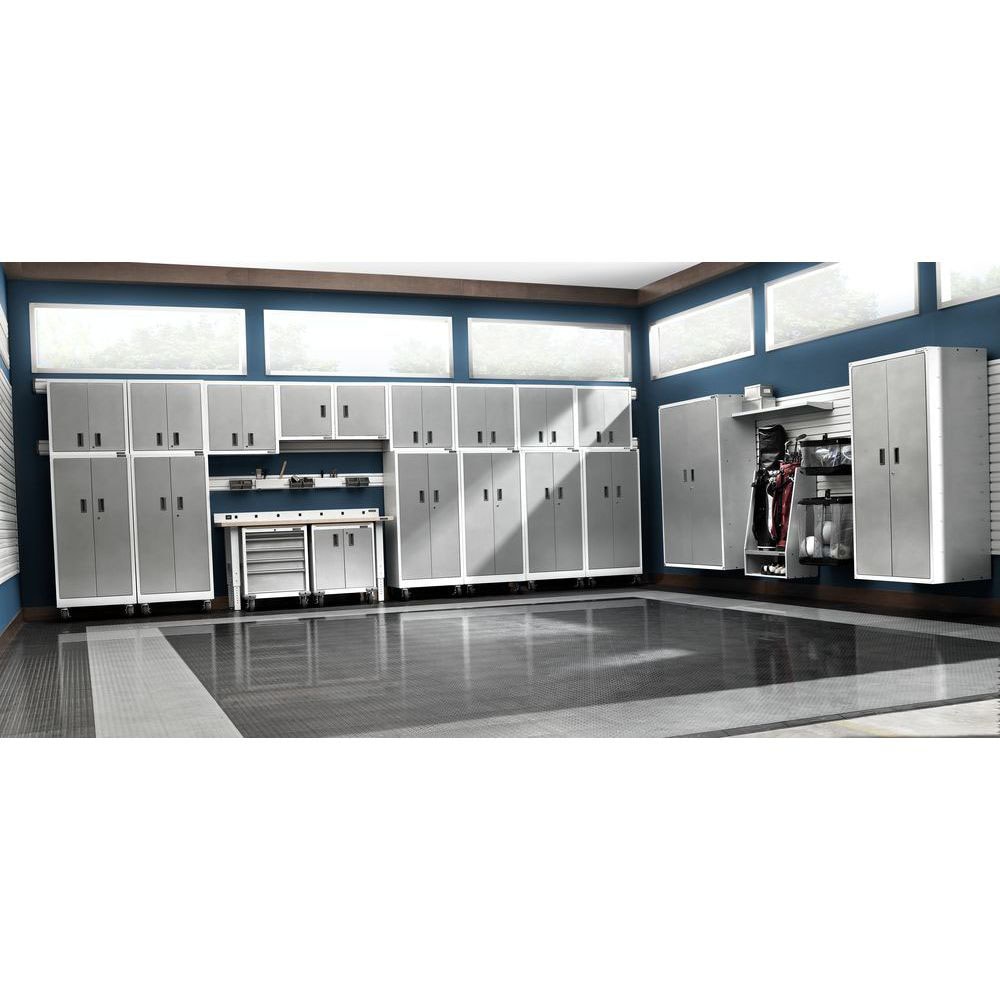 Gabinete de garaje de acero montado en la pared en blanco Gladiator Premier Wall GearBox 30.0000 pulgadas W x 30.0000 pulgadas H x 12.0000 pulgadas D