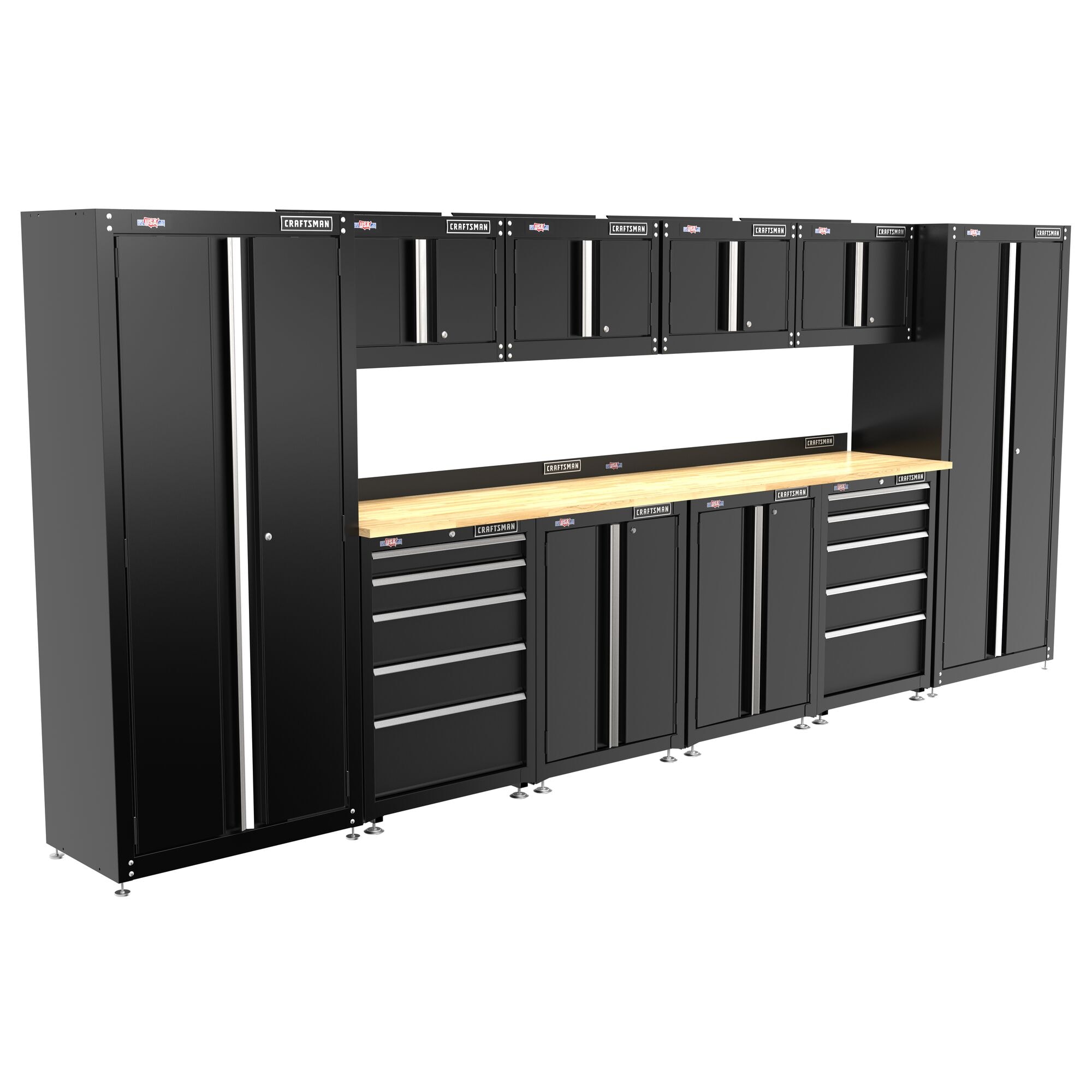 Gabinete de garaje de acero montado en pared en negro de 12 pulg. de ancho x 18.14 pulg. de alto x 28 pulg. de profundidad de CRAFTSMAN CMST21802BK