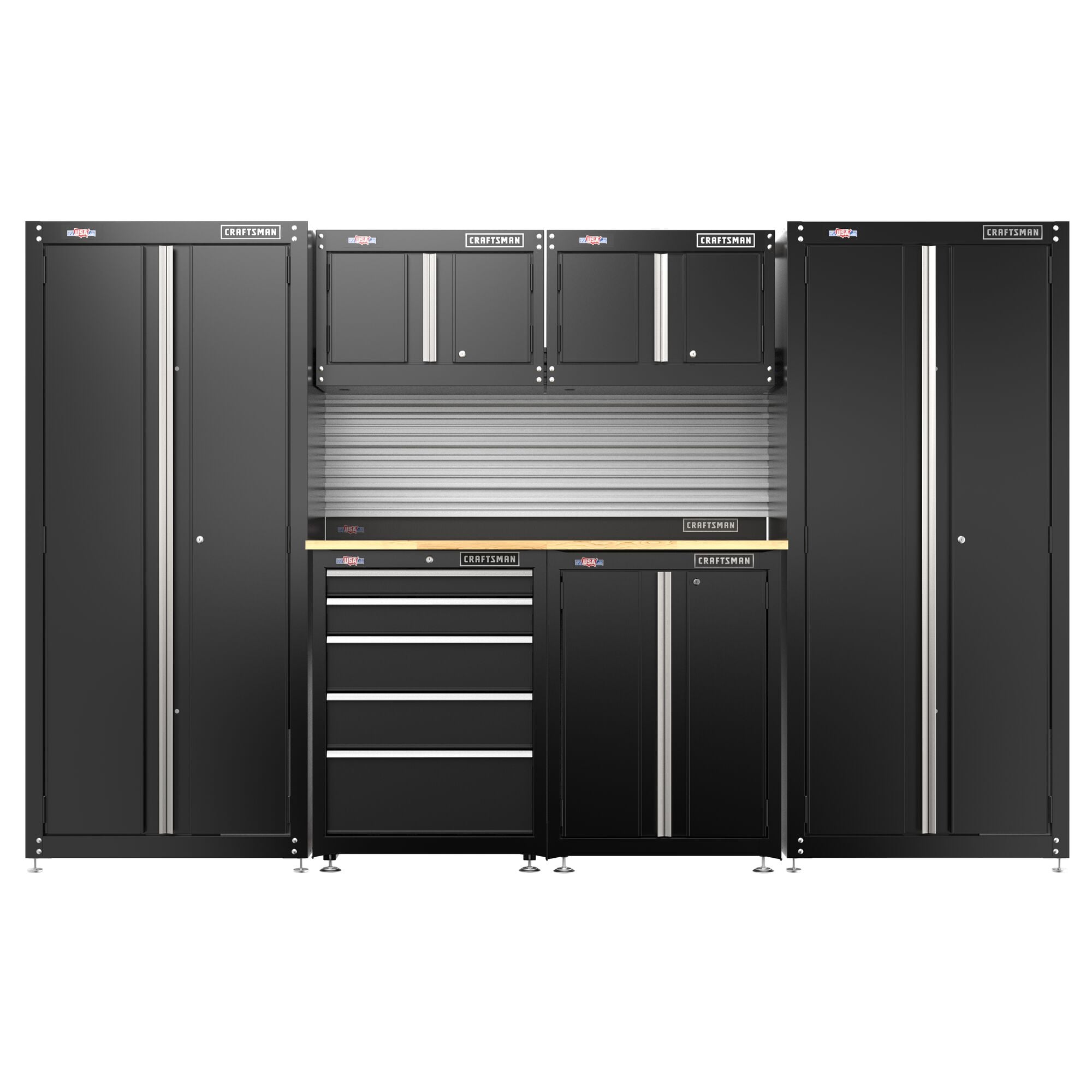 Gabinete de garaje de acero montado en pared en negro de 12 pulg. de ancho x 18.14 pulg. de alto x 28 pulg. de profundidad de CRAFTSMAN CMST21802BK