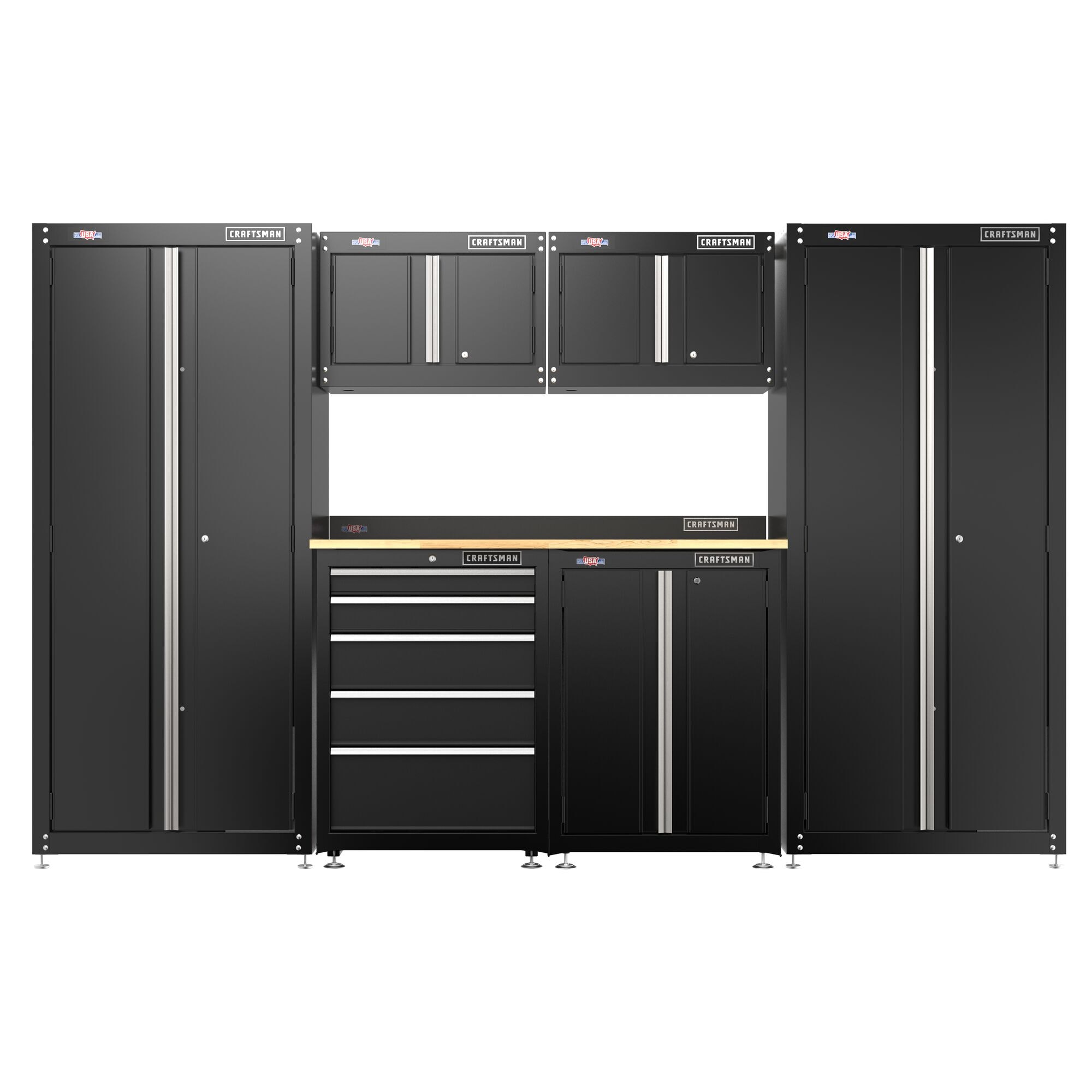 Gabinete de garaje de acero montado en pared en negro de 12 pulg. de ancho x 18.14 pulg. de alto x 28 pulg. de profundidad de CRAFTSMAN CMST21802BK