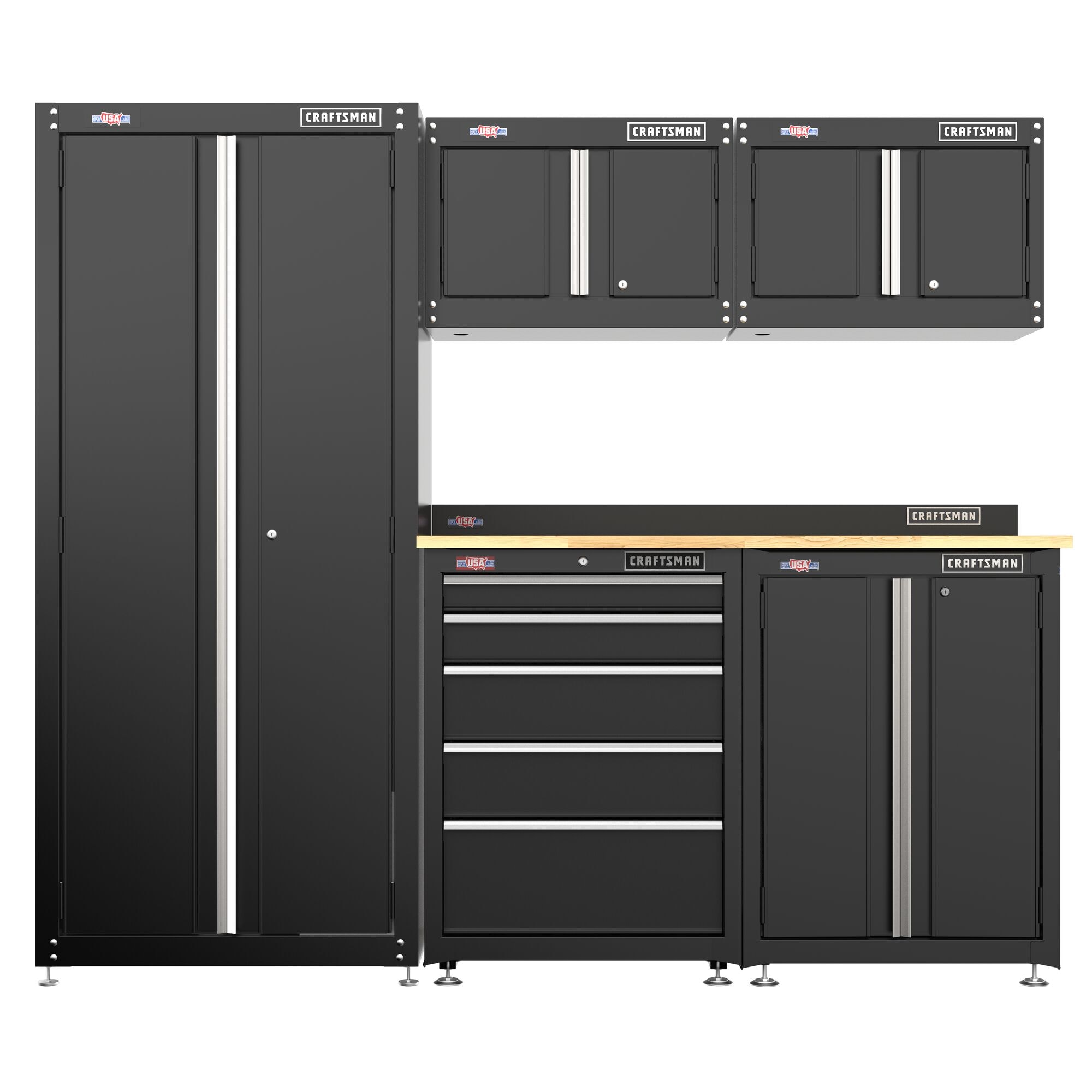 Gabinete de garaje de acero montado en pared en negro de 12 pulg. de ancho x 18.14 pulg. de alto x 28 pulg. de profundidad de CRAFTSMAN CMST21802BK