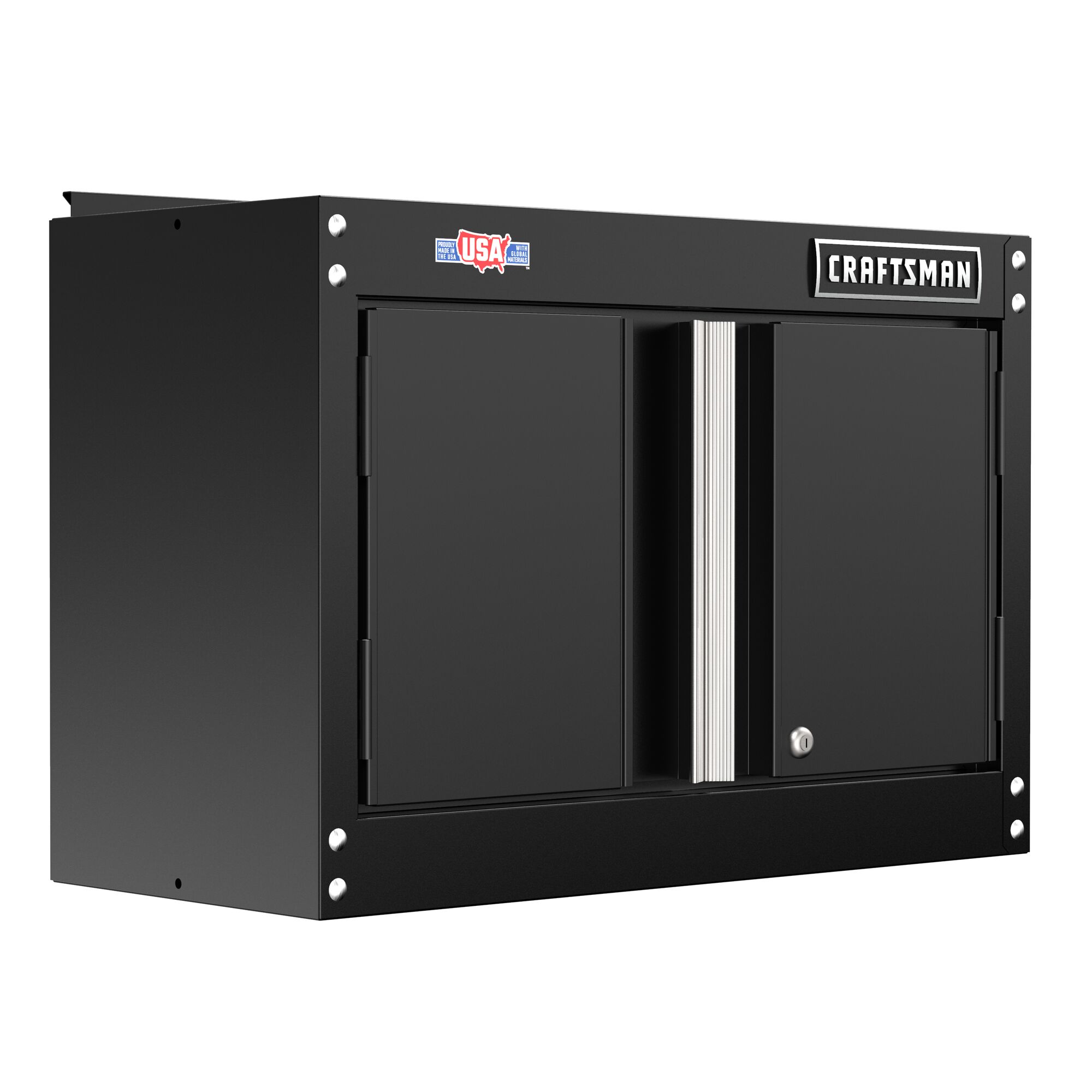 Gabinete de garaje de acero montado en pared en negro de 12 pulg. de ancho x 18.14 pulg. de alto x 28 pulg. de profundidad de CRAFTSMAN CMST21802BK