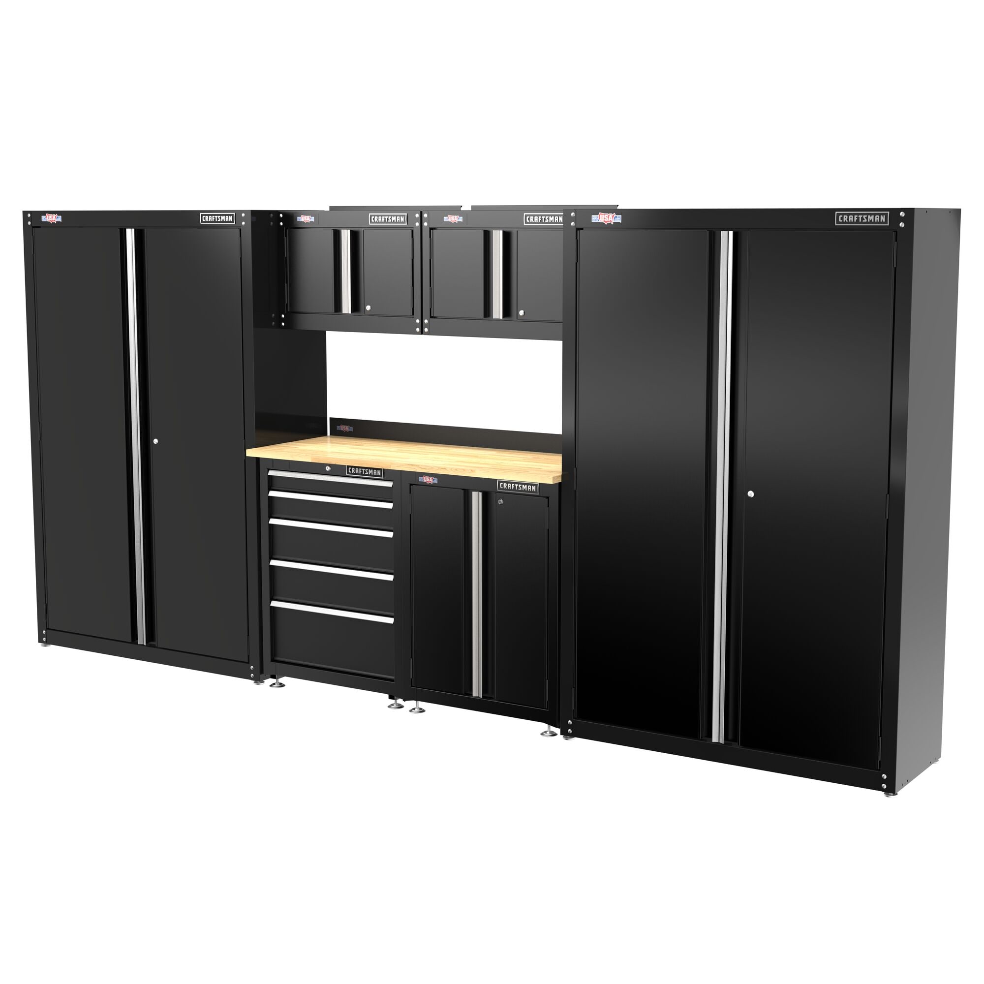 Gabinete de garaje de acero montado en pared en negro de 12 pulg. de ancho x 18.14 pulg. de alto x 28 pulg. de profundidad de CRAFTSMAN CMST21802BK