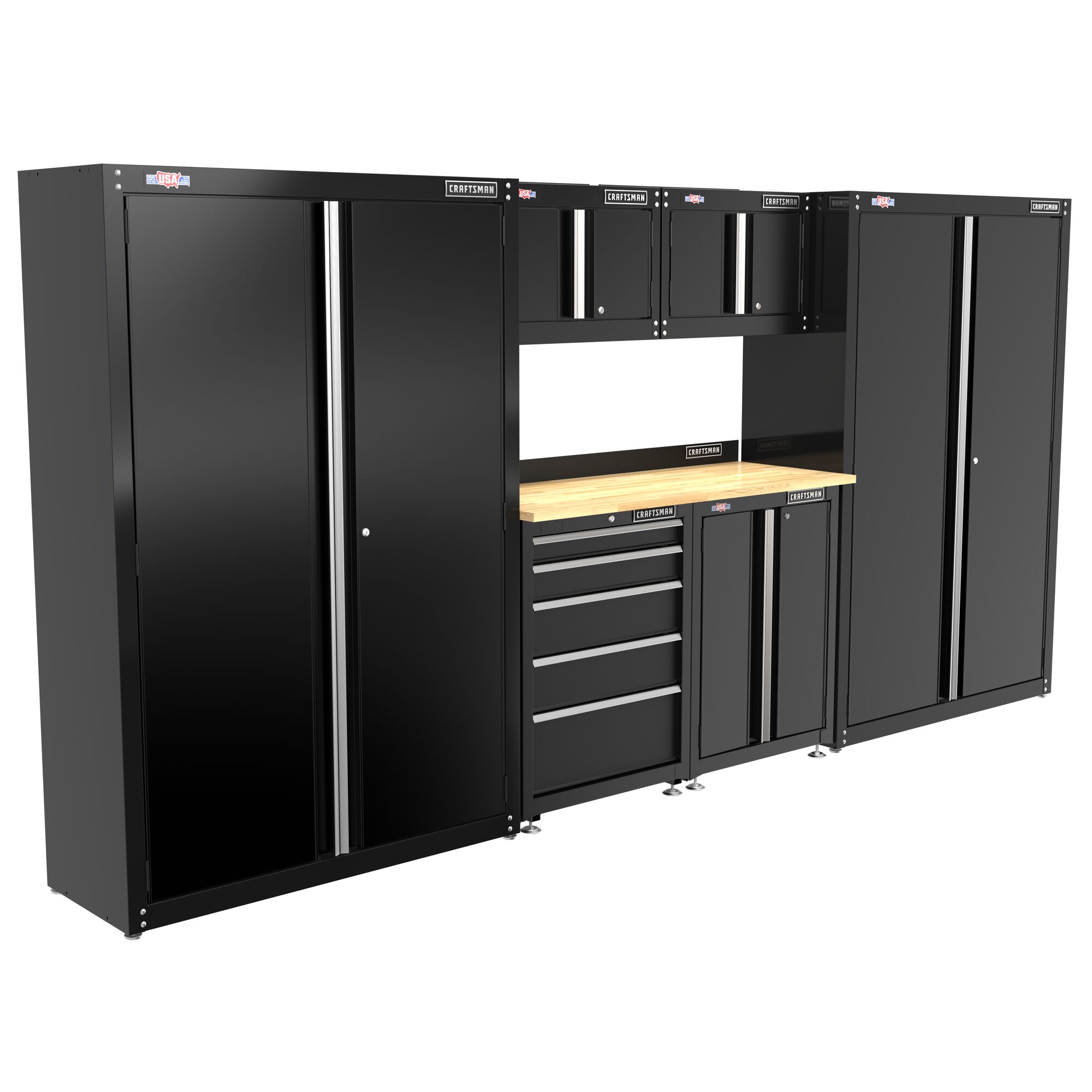 Gabinete de garaje de acero montado en pared en negro de 12 pulg. de ancho x 18.14 pulg. de alto x 28 pulg. de profundidad de CRAFTSMAN CMST21802BK