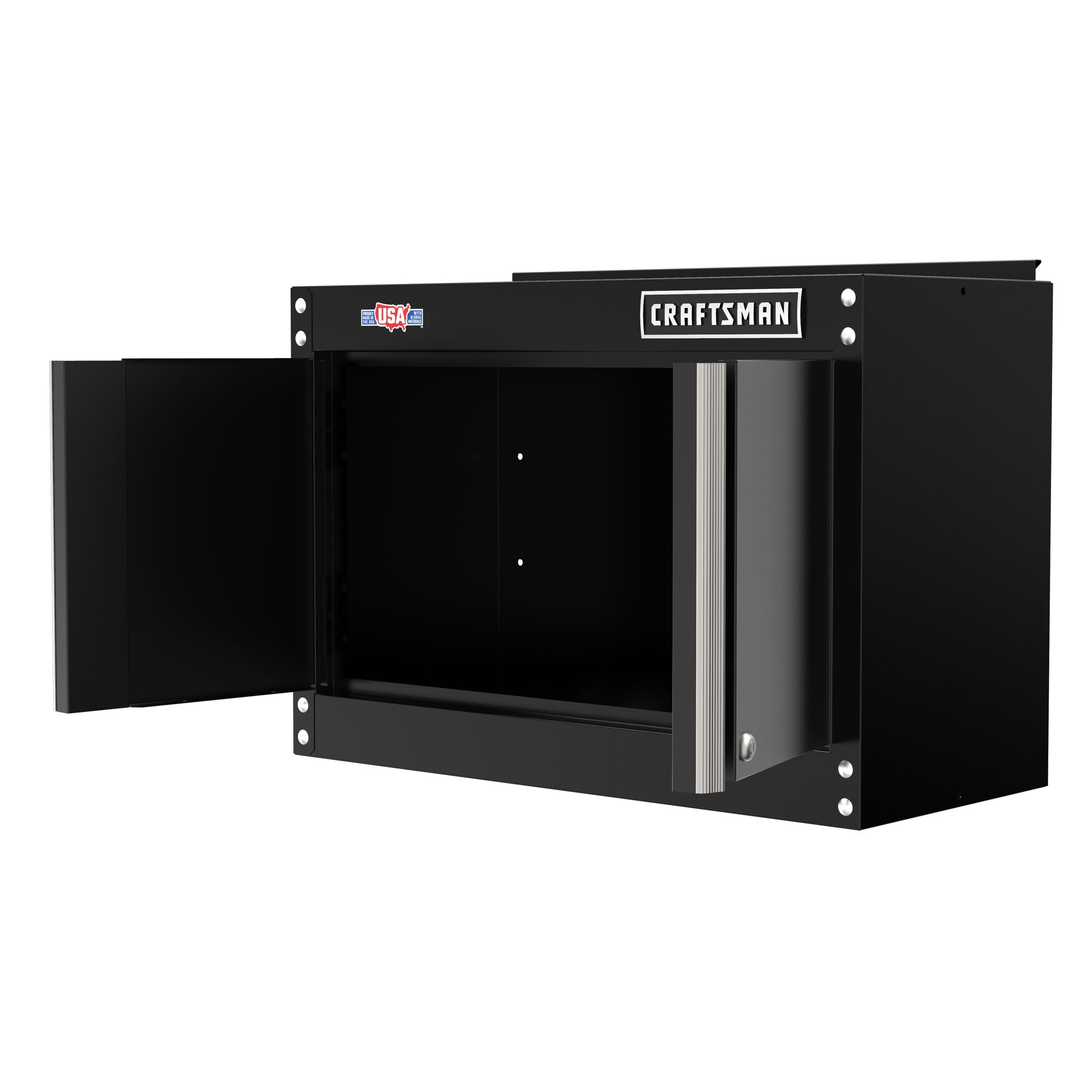 Gabinete de garaje de acero montado en pared en negro de 12 pulg. de ancho x 18.14 pulg. de alto x 28 pulg. de profundidad de CRAFTSMAN CMST21802BK