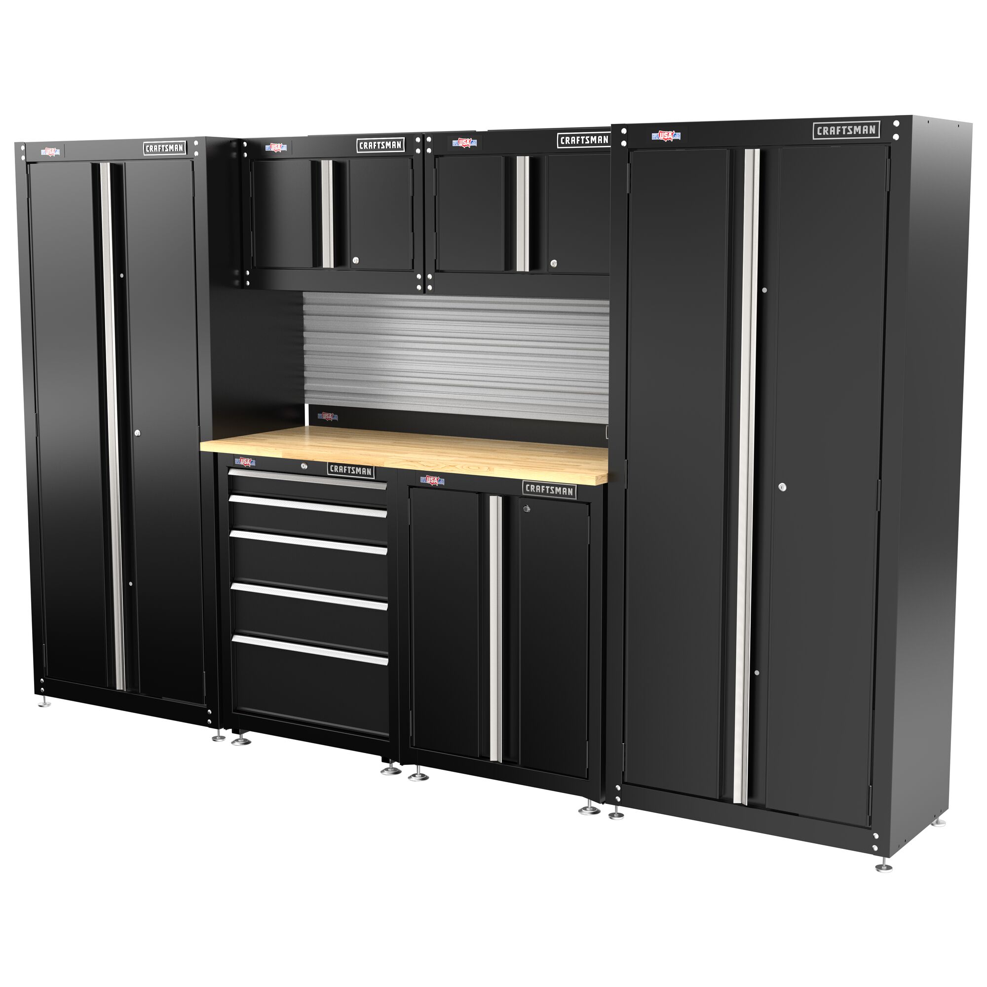 Gabinete de garaje de acero montado en pared en negro de 12 pulg. de ancho x 18.14 pulg. de alto x 28 pulg. de profundidad de CRAFTSMAN CMST21802BK