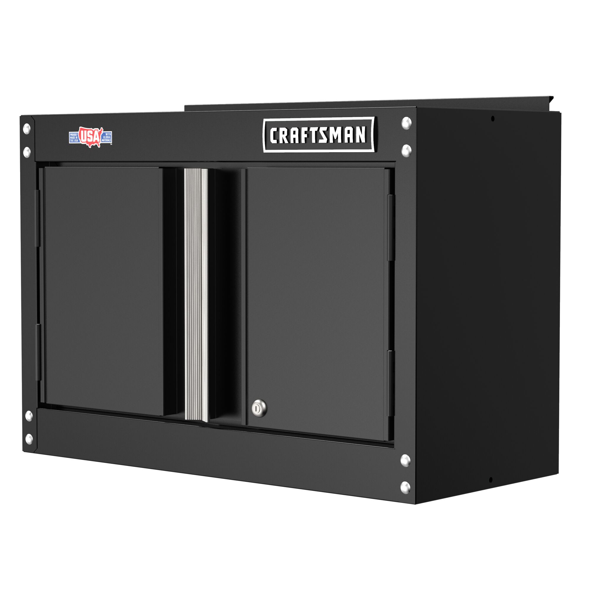 Gabinete de garaje de acero montado en pared en negro de 12 pulg. de ancho x 18.14 pulg. de alto x 28 pulg. de profundidad de CRAFTSMAN CMST21802BK