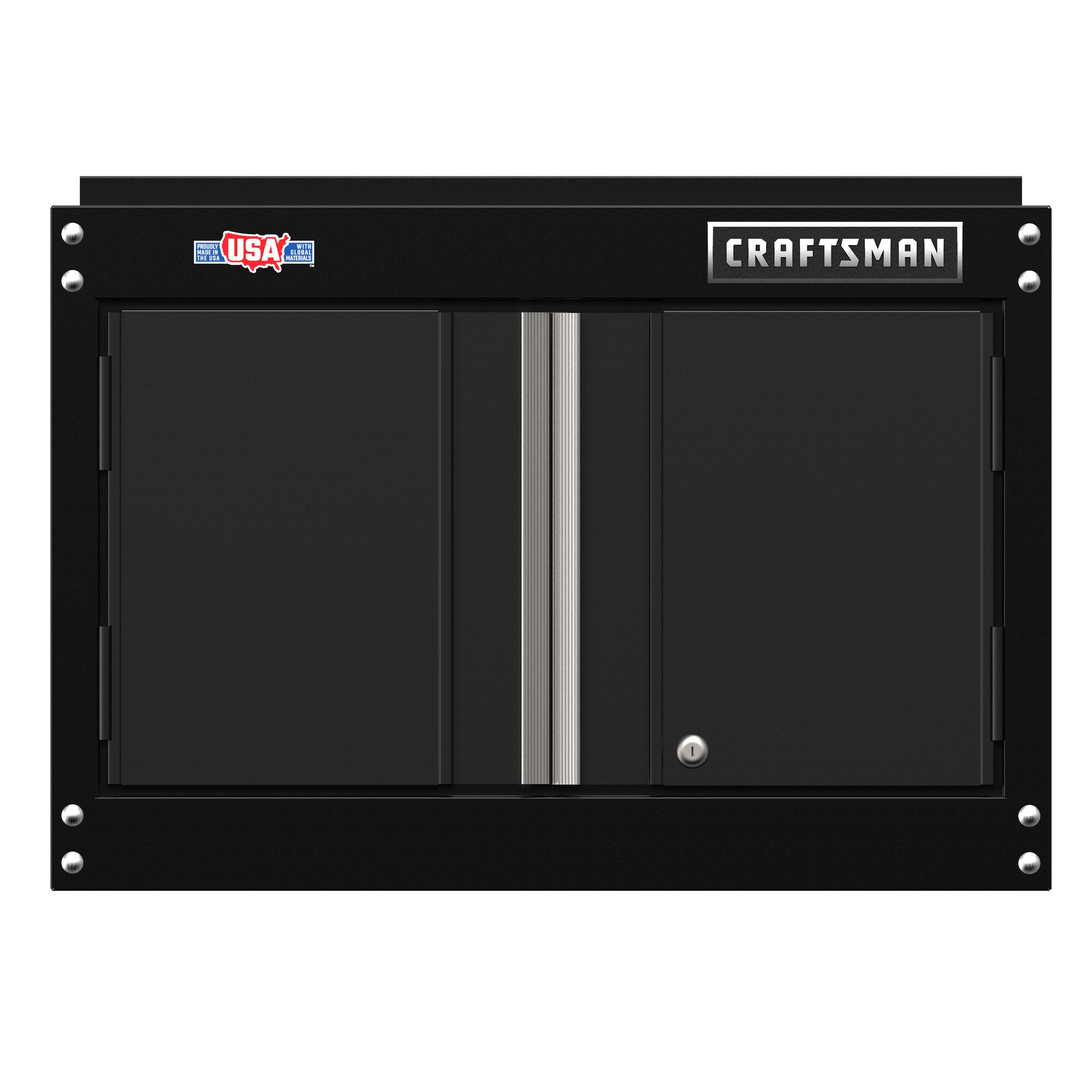 Gabinete de garaje de acero montado en pared en negro de 12 pulg. de ancho x 18.14 pulg. de alto x 28 pulg. de profundidad de CRAFTSMAN CMST21802BK