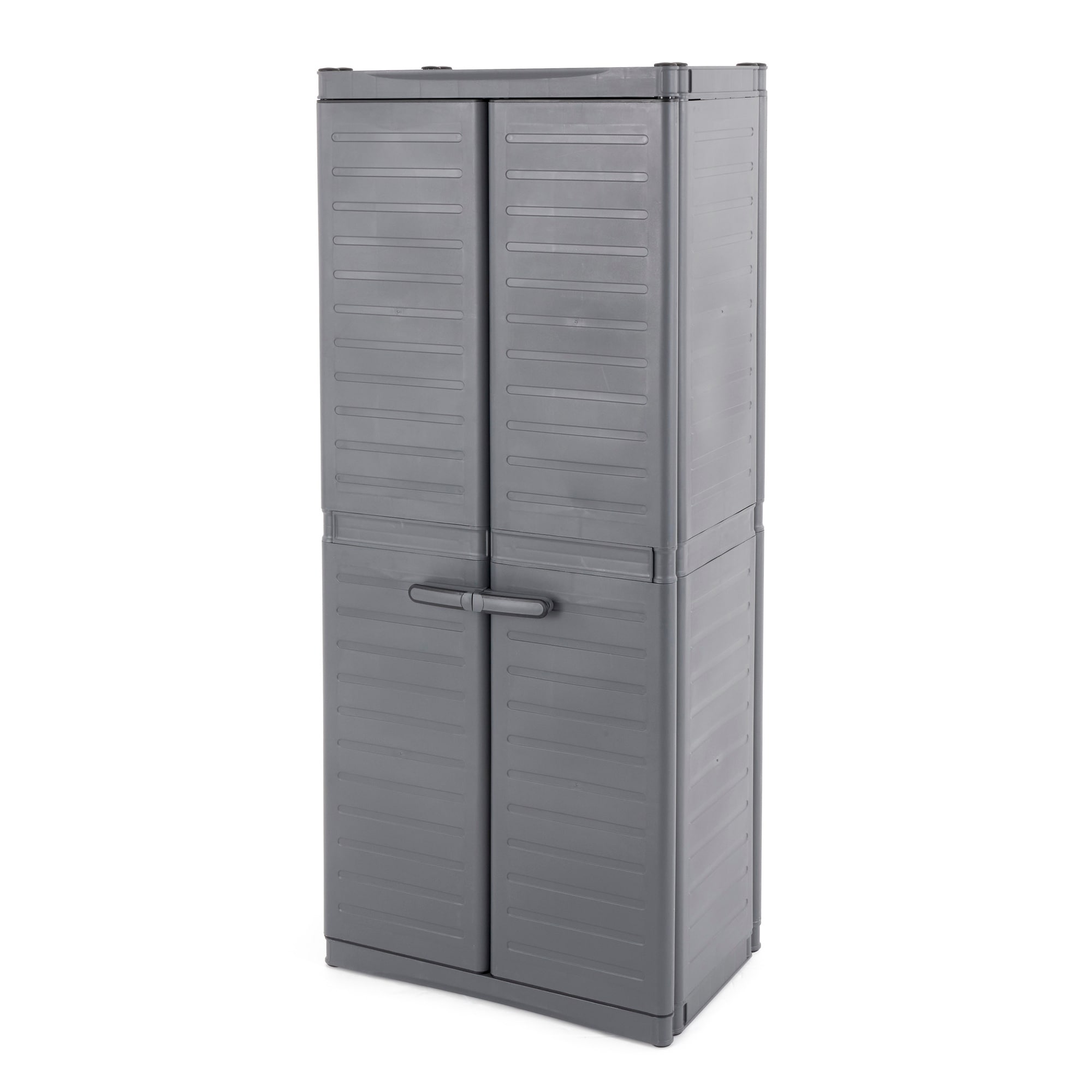 Gabinete de Almacenamiento Utilitario de Plástico Gris/Negro Autosoportado de Gracious Living de 17 pulgadas de ancho x 69 pulgadas de alto 290691